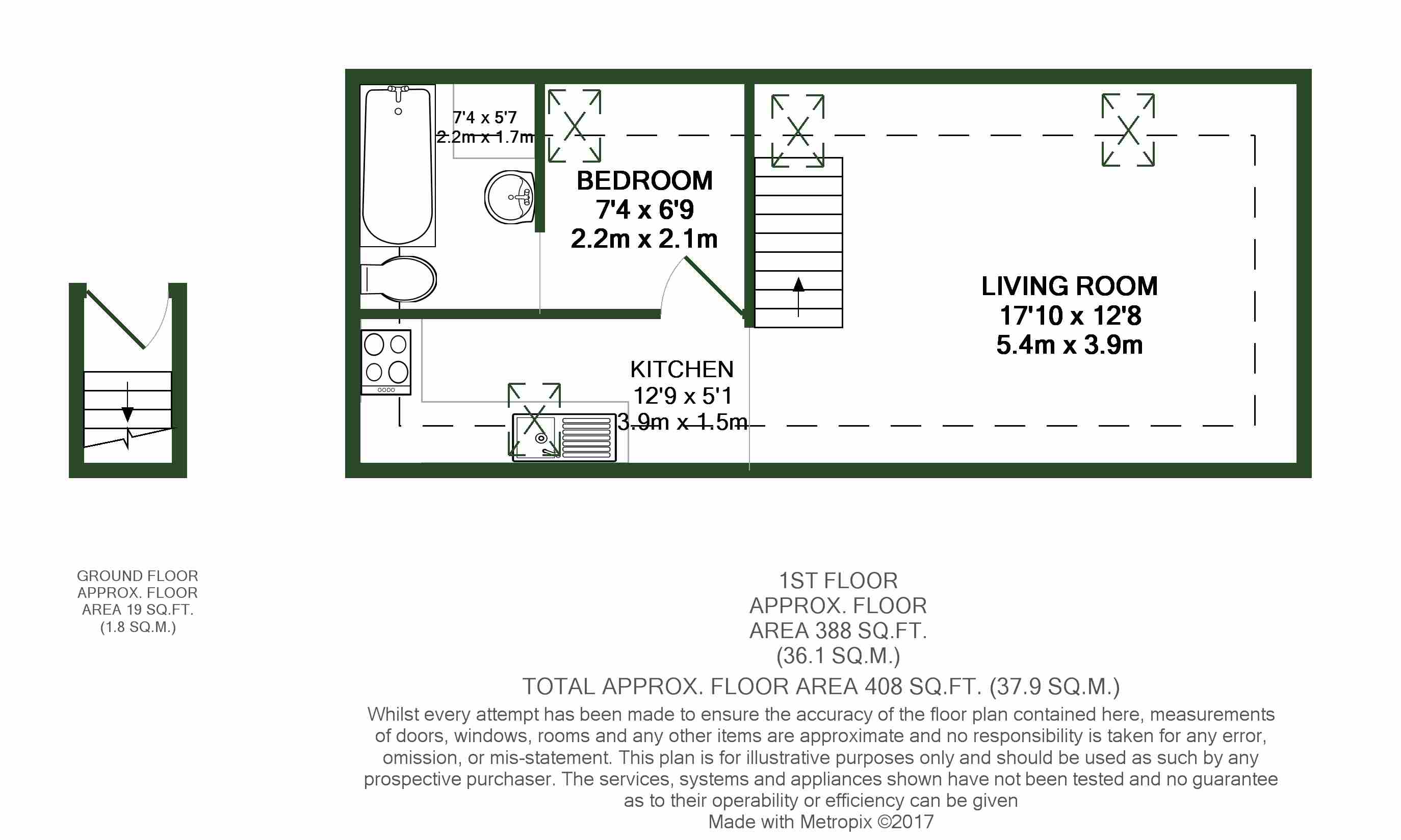 1 Bedrooms Flat to rent in Polhill Mill, Polhill Lane, Harrietsham ME17