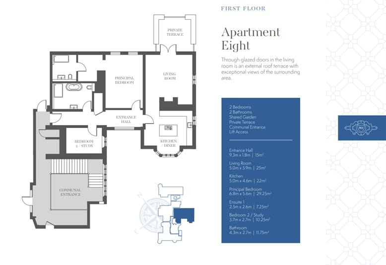 Apartment 8, Milverton Hall, Warwickshire floorplan