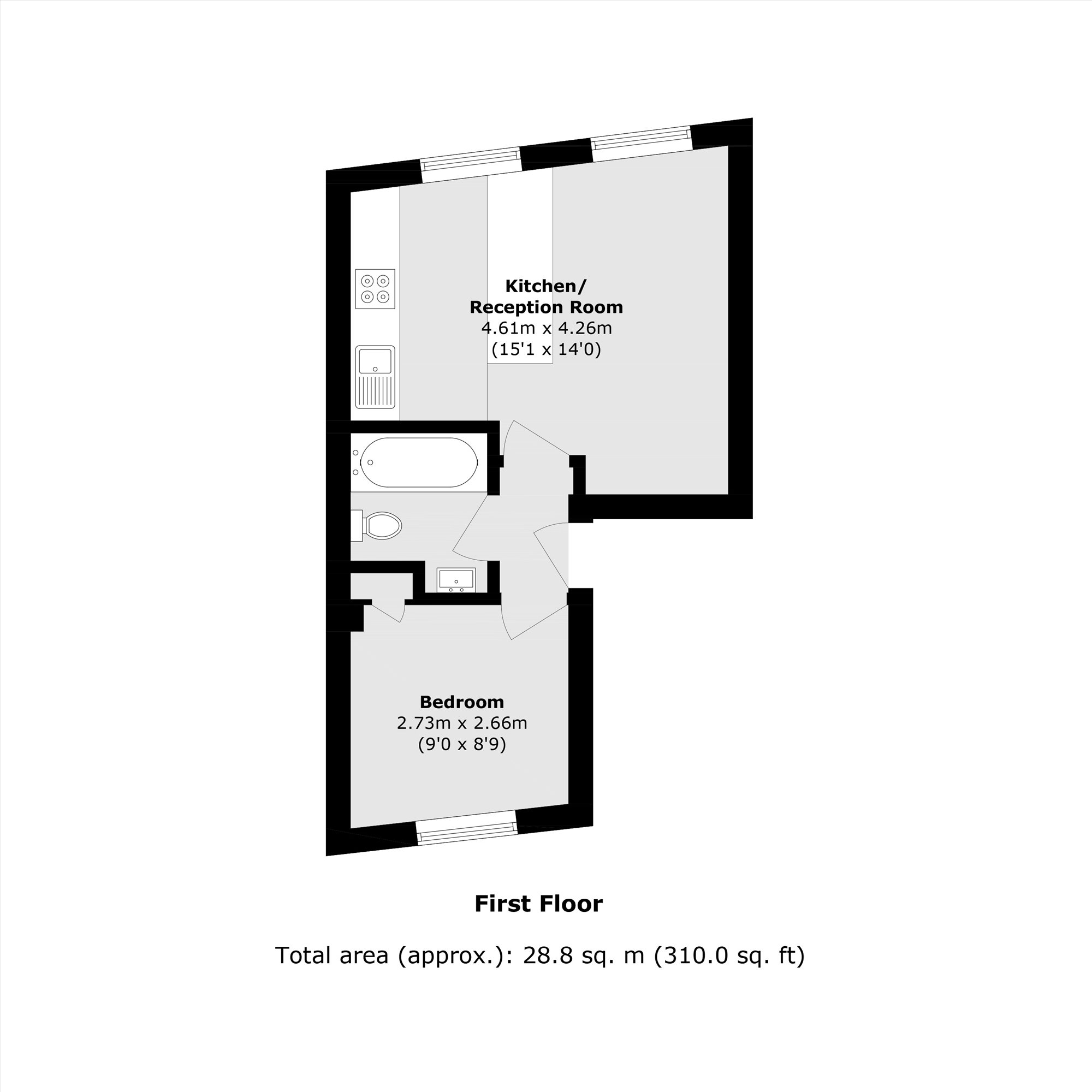 Flat 3, 23, Great Western Road, London floorplan