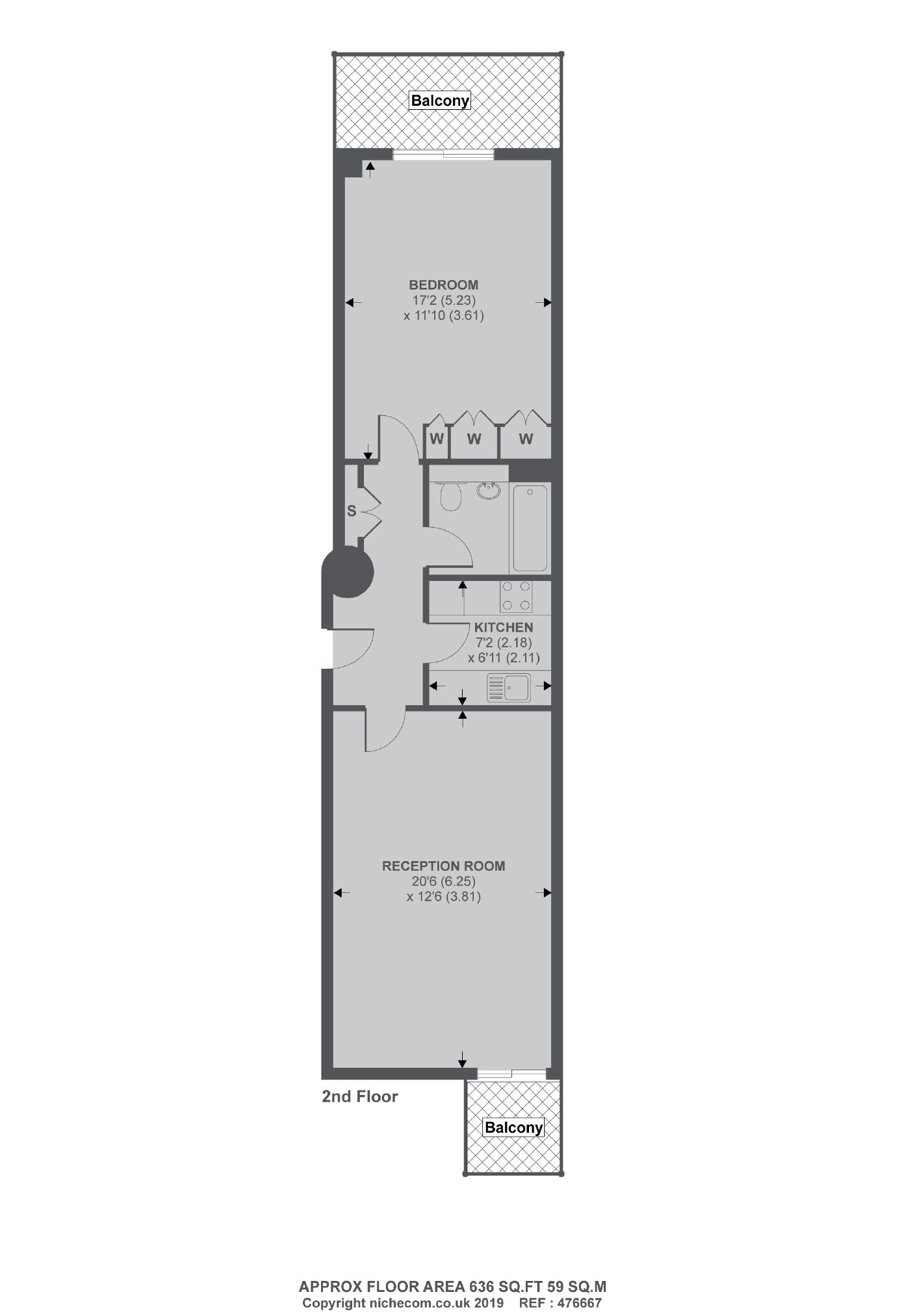 Flat 201, Point West, 116, Cromwell Road, London floorplan