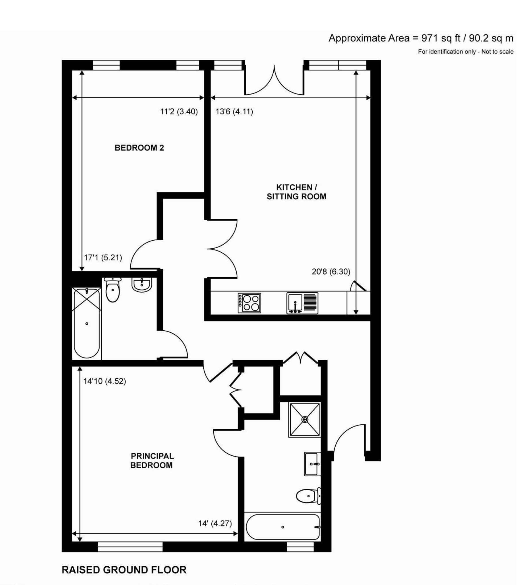 Flat 1, Turks Boatyard, Thames Side, Kingston upon Thames floorplan
