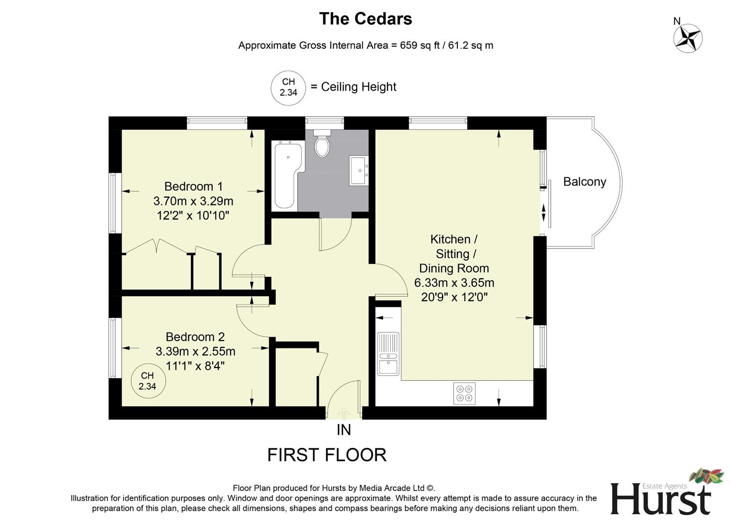 Flat 22, The Cedars,, Cedar Avenue, Hazlemere floorplan