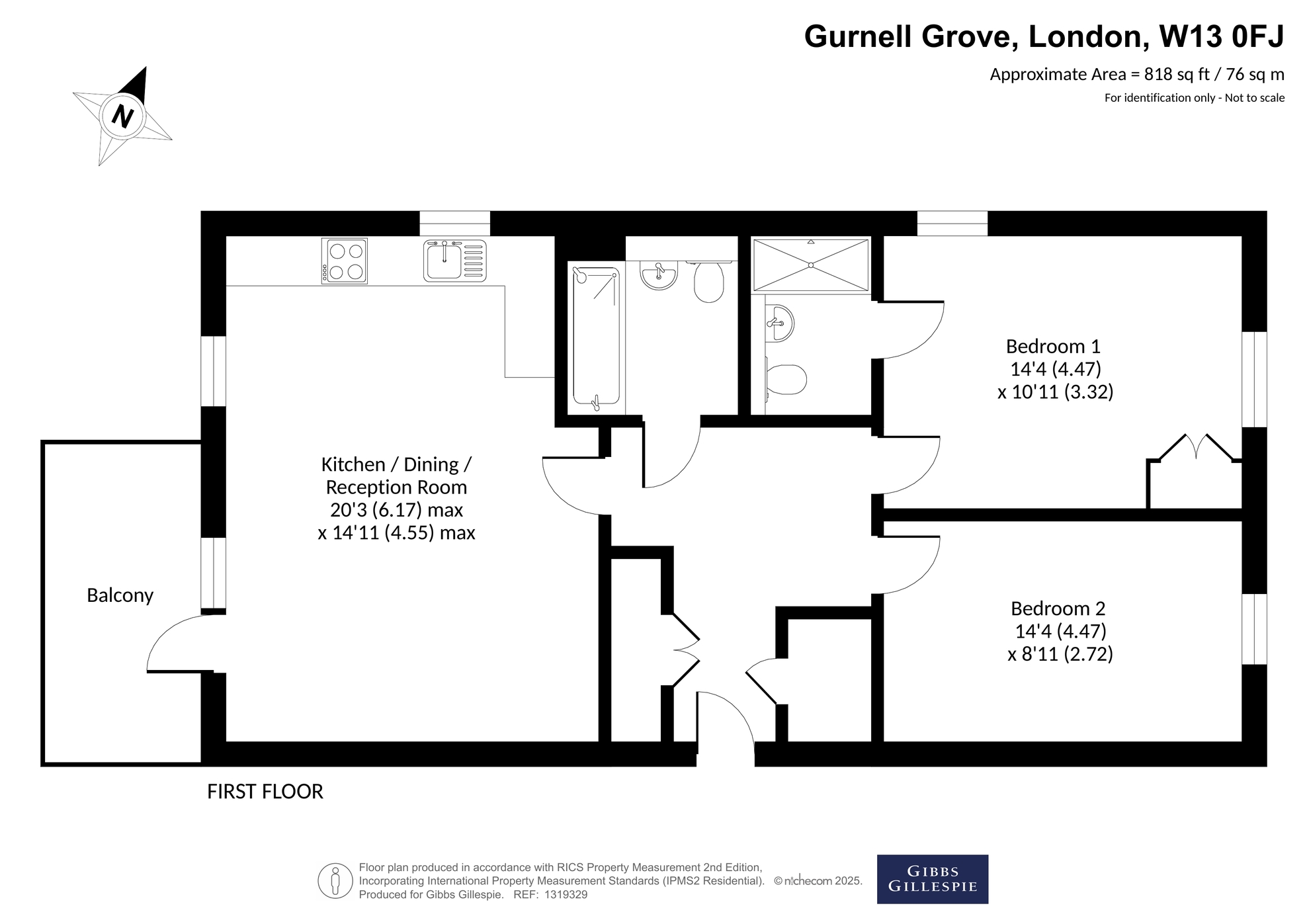 3 Peregrine House,, Gurnell Grove, Ealing floorplan