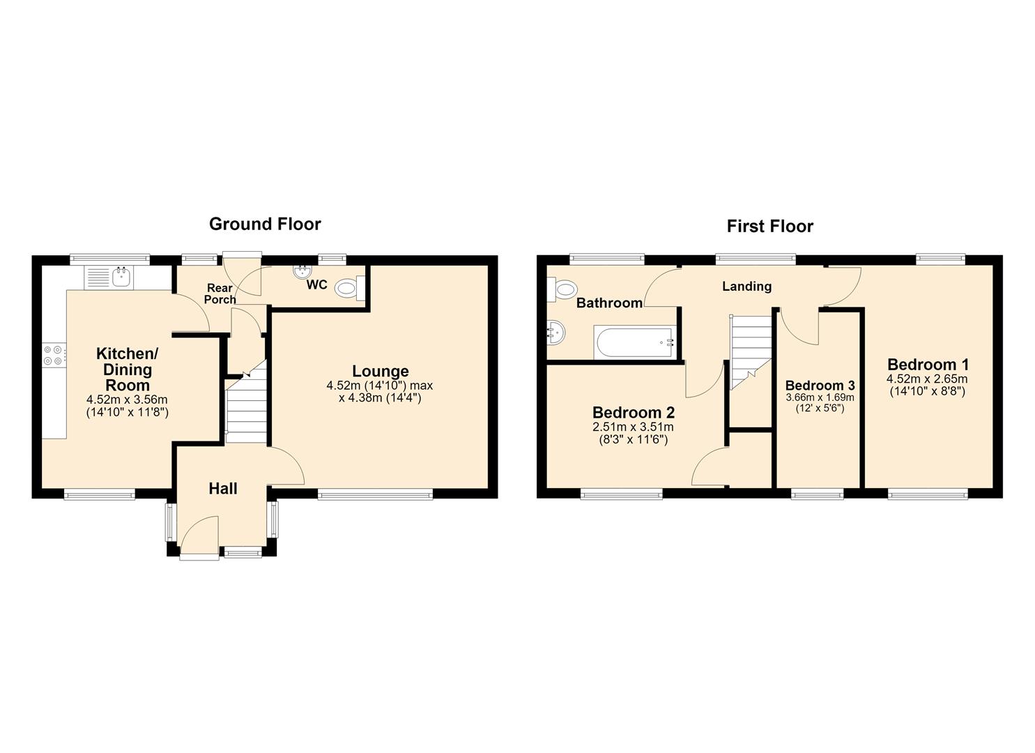 47, Dulverton Close, Hull floorplan