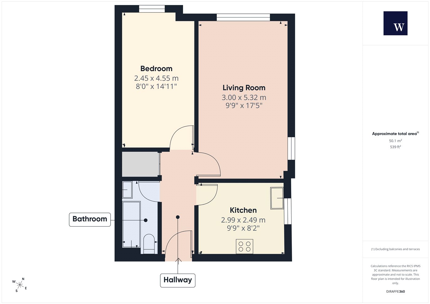 Flat 1, Ambergate, 39, Trinity Rise, London floorplan