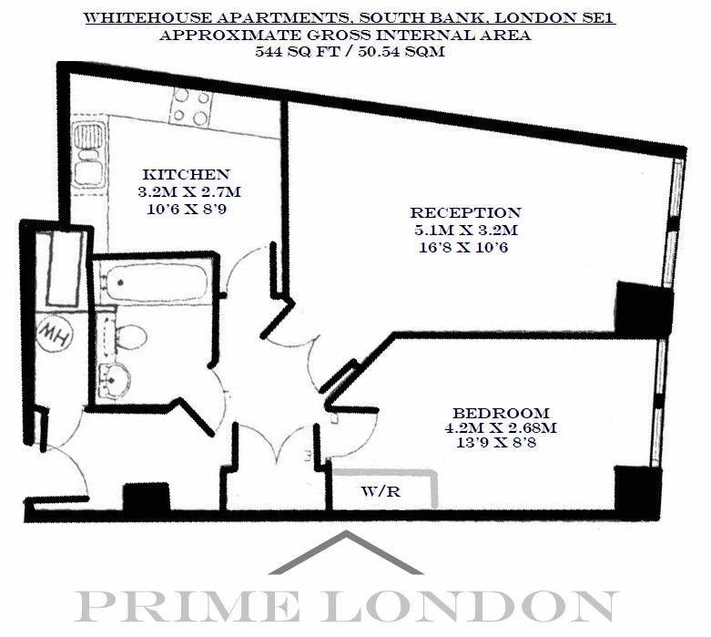 1 Bedrooms Flat to rent in Whitehouse Apartments, 9 Belvedere Road, South Bank SE1