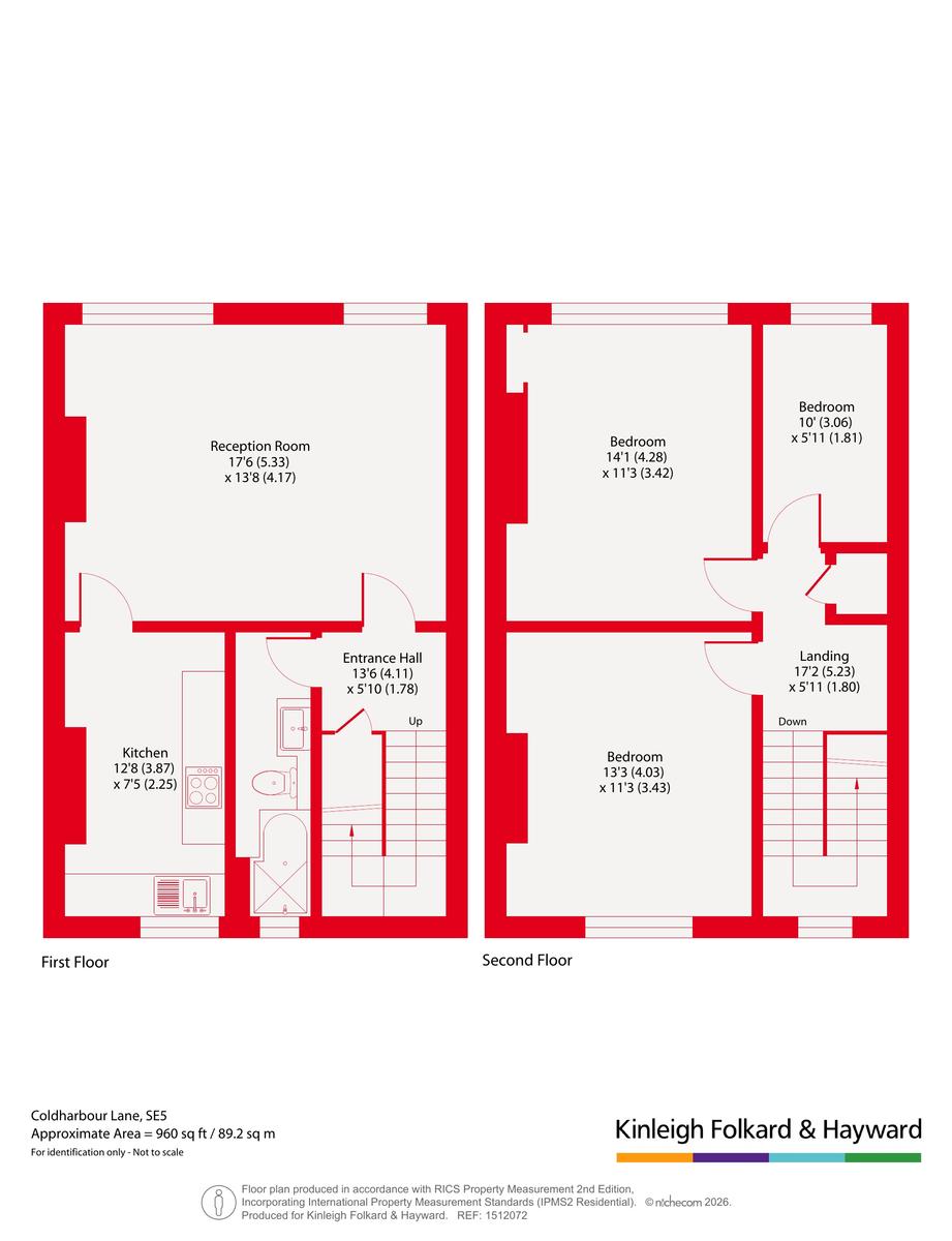Top Floor Flat, 156, Coldharbour Lane, London floorplan