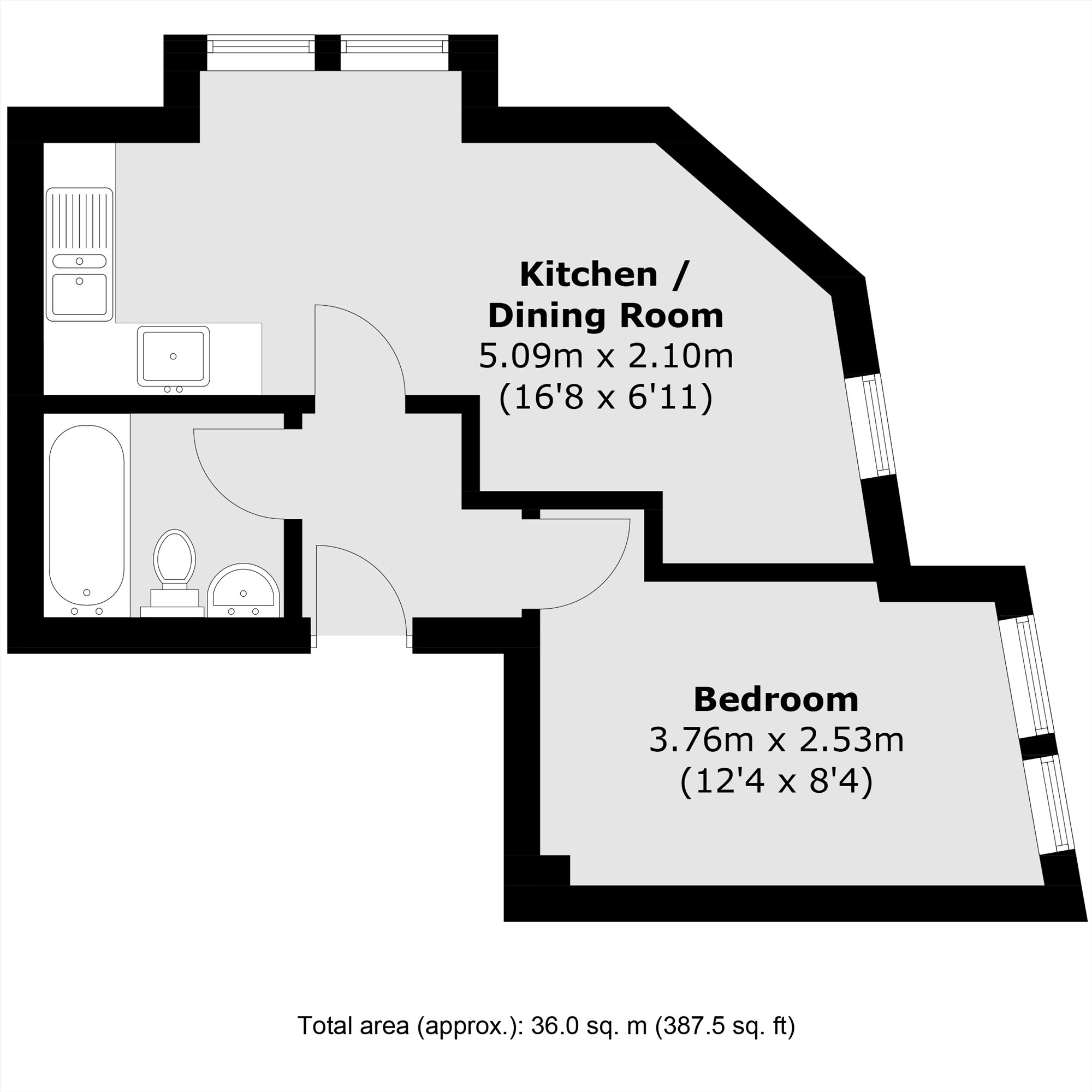 Flat 8, 58, Theobalds Road, London floorplan