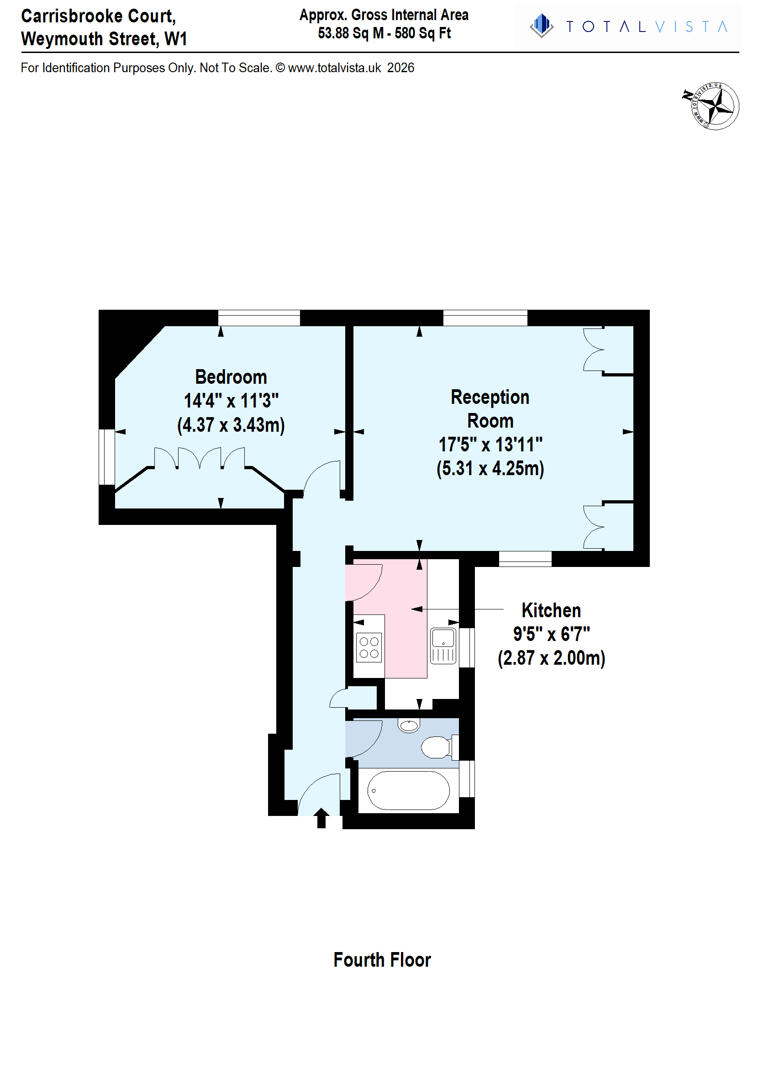 Flat 10, Carisbrooke Court, Weymouth Street, London floorplan