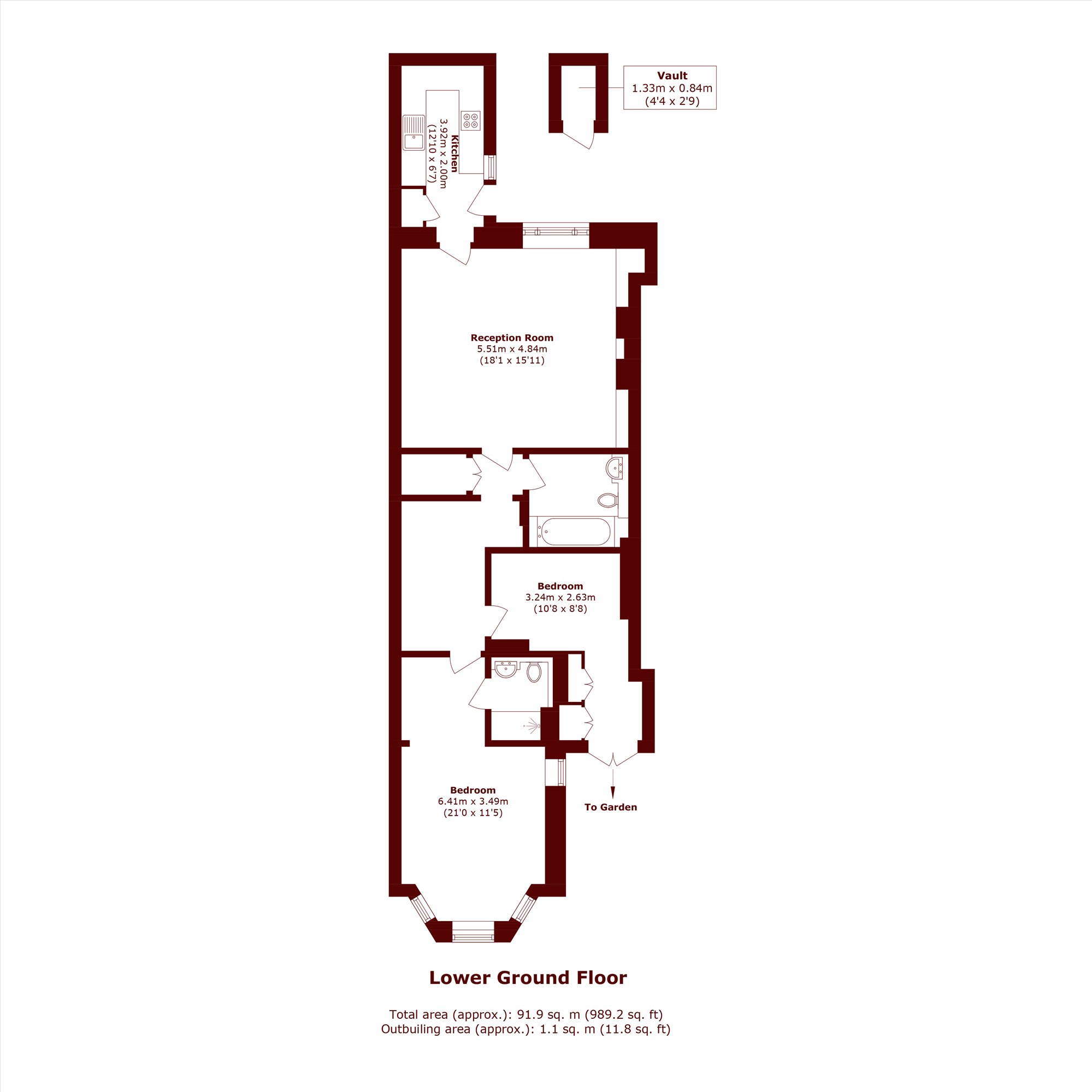 Flat 1, 71, Inverness Terrace, London floorplan