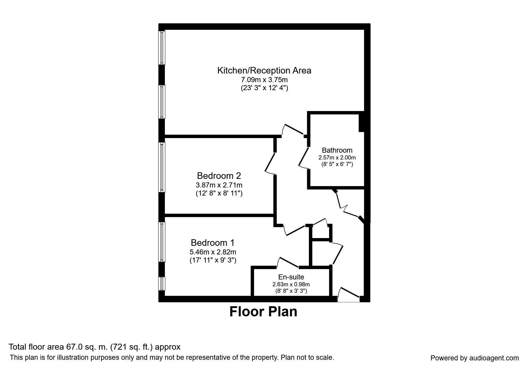 2 Bedrooms Flat to rent in Springhead Parkway, Northfleet, Gravesend DA11