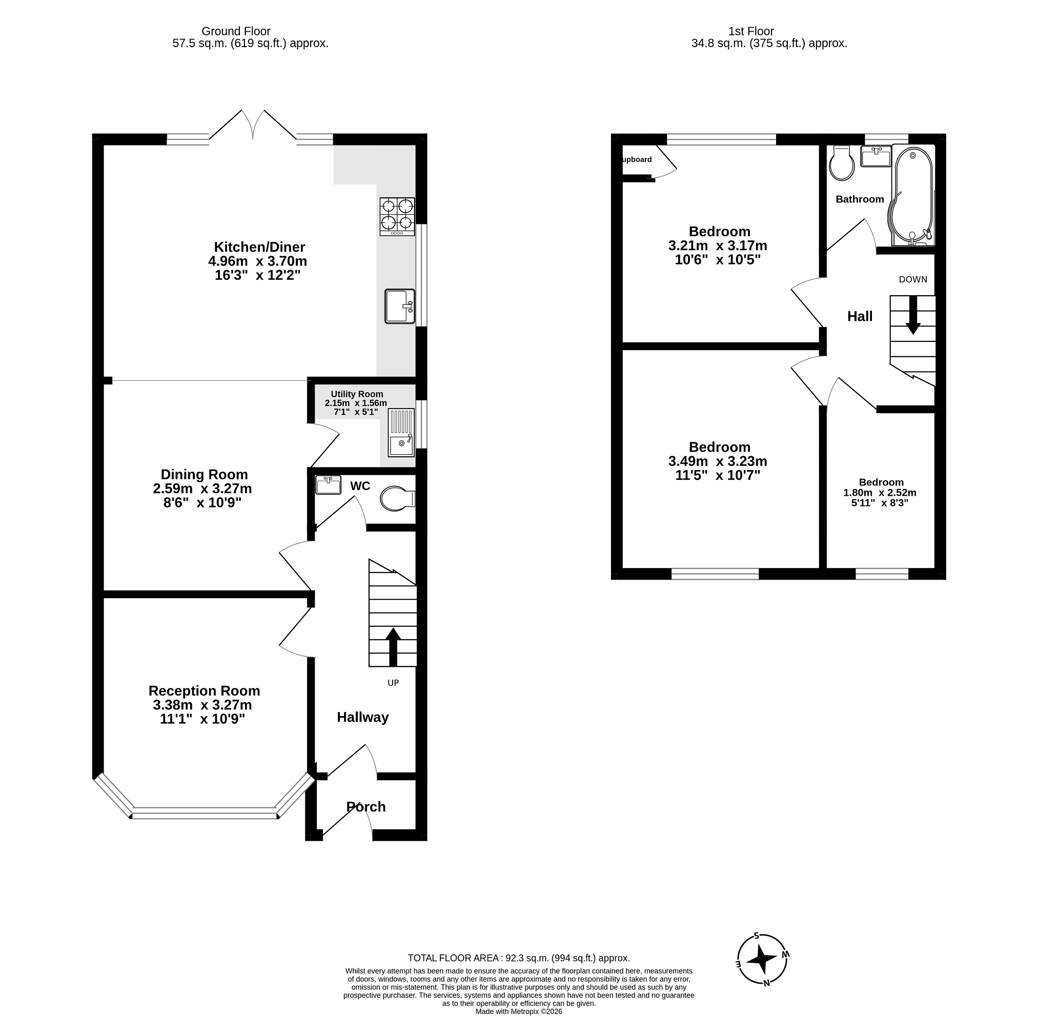 6, The Causeway, Chessington floorplan