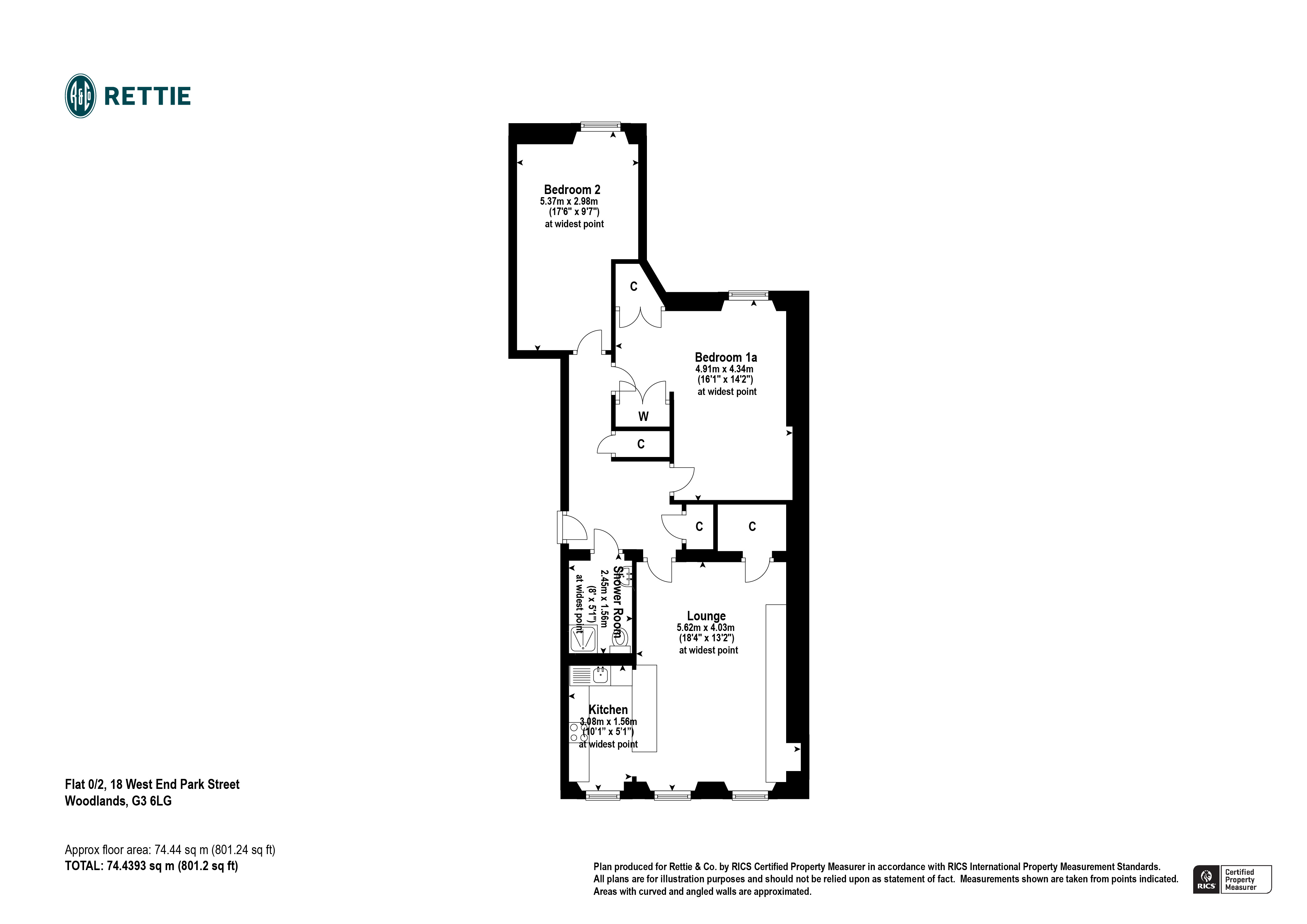 West End Park Street, Glasgow G3, 2 bedroom flat for sale 64420954