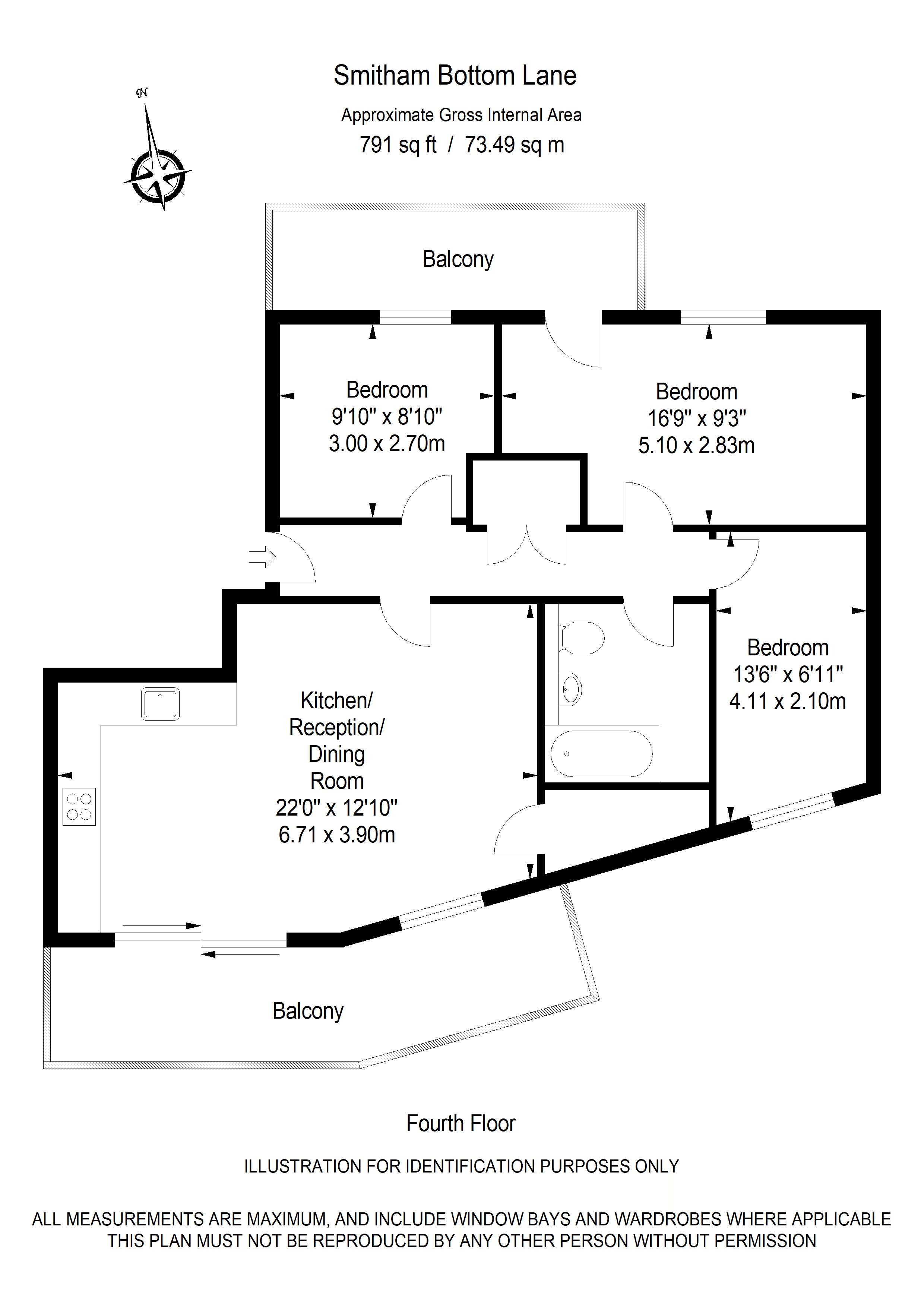 Flat 14, 1 Smitham Bottom Lane, Purley floorplan