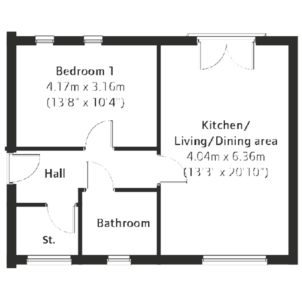 1 Bedrooms Flat for sale in 