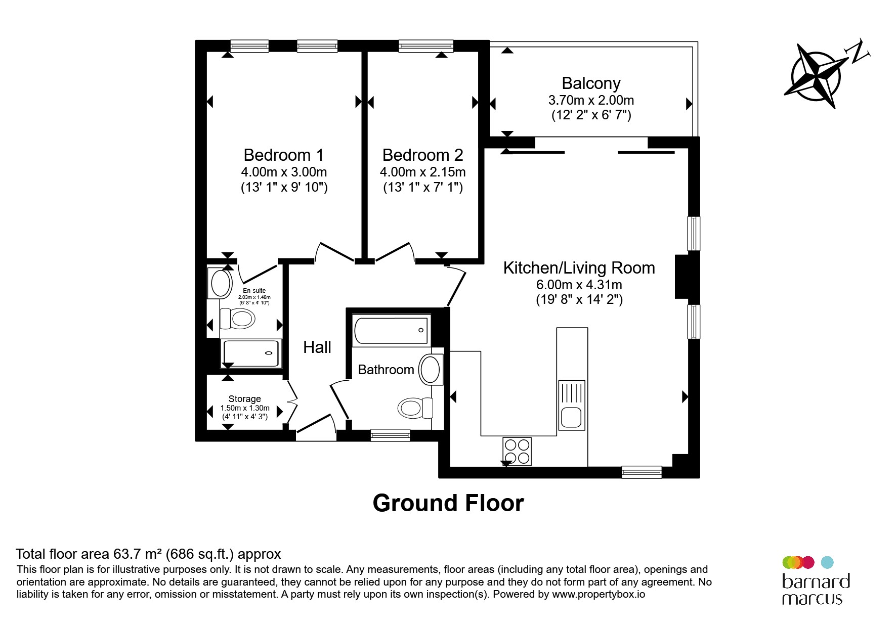 Flat 1, Taleorde House, 1, Tala Close, Surbiton floorplan