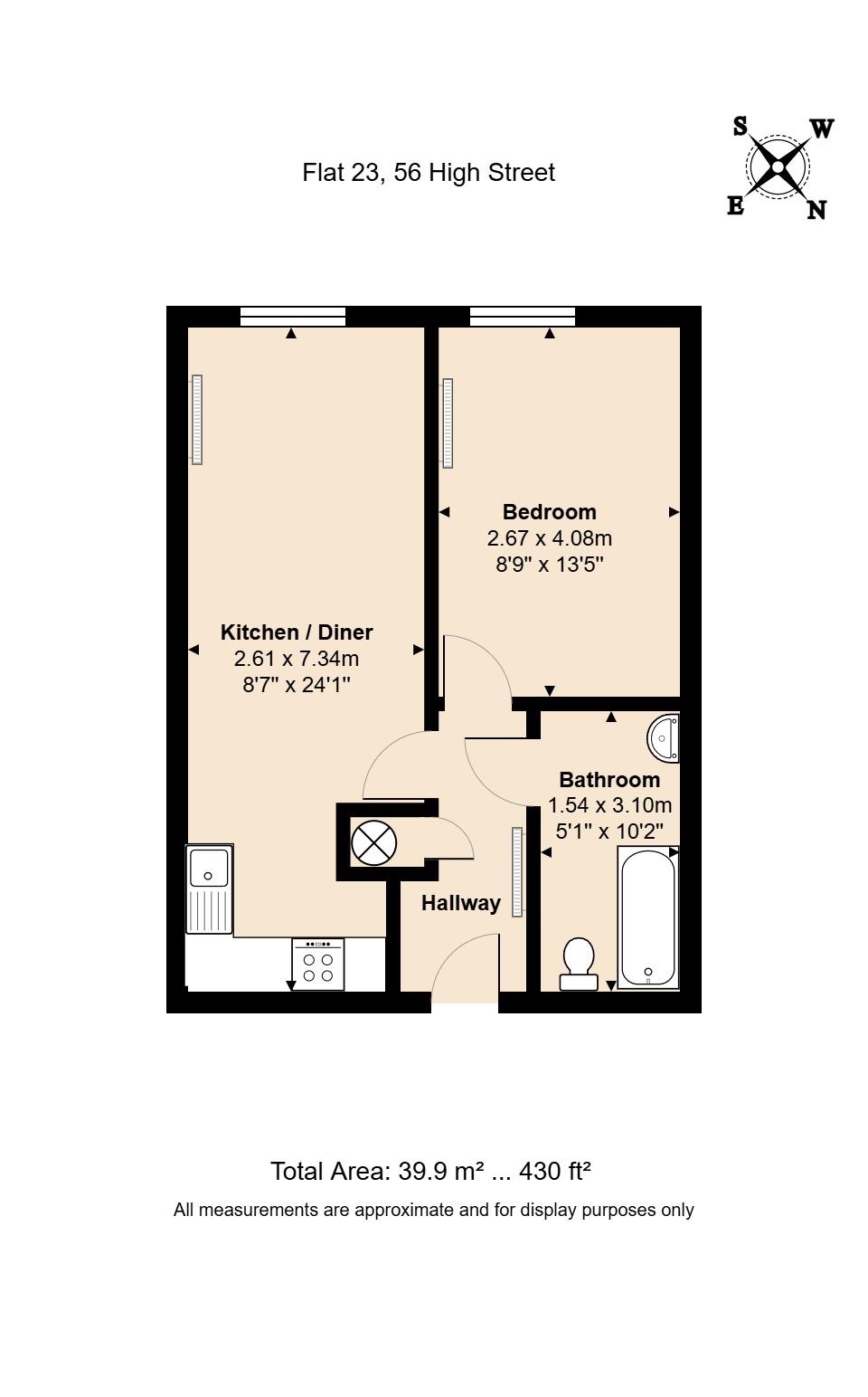 Flat 23, High Street, Manchester floorplan