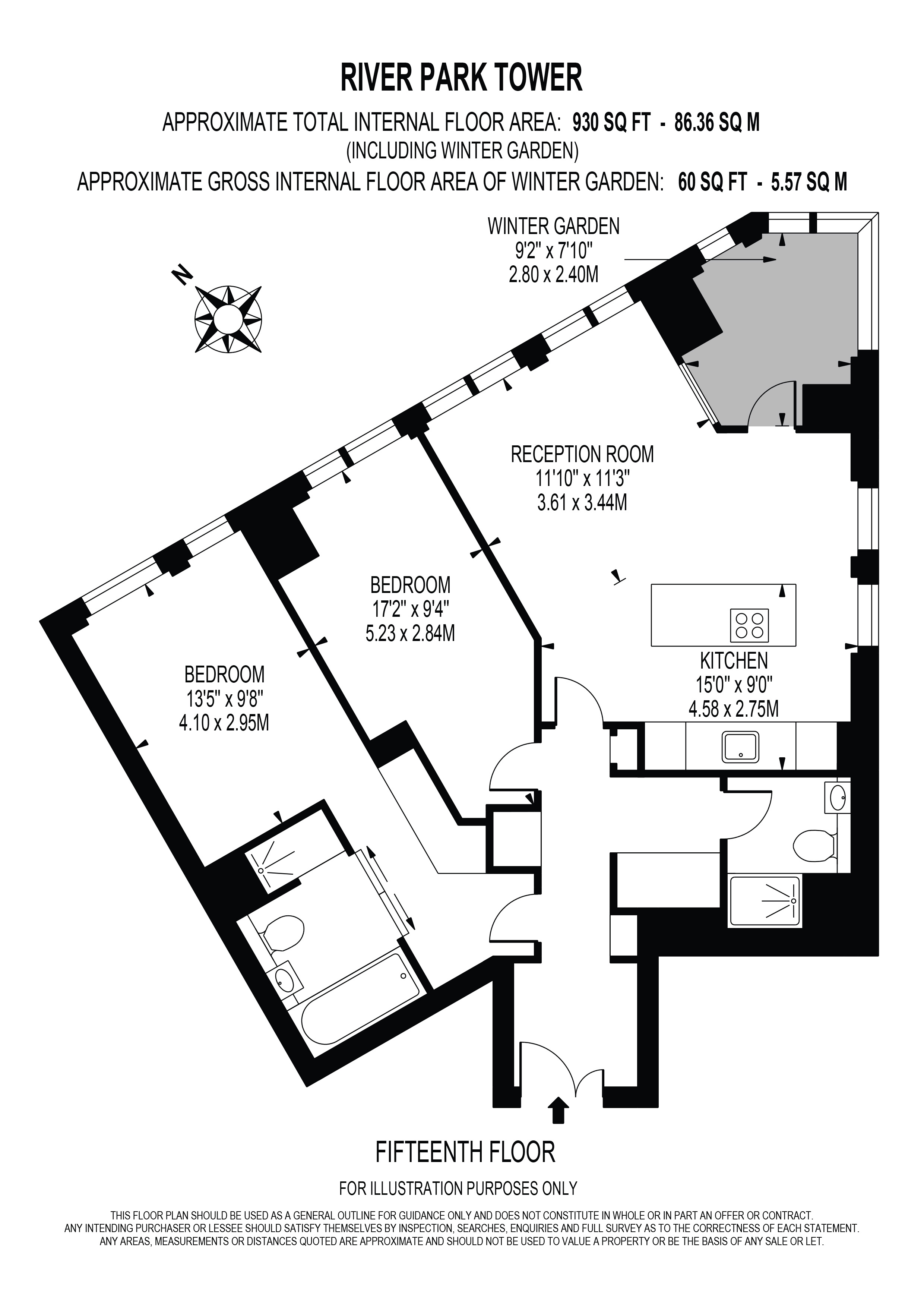 Apartment 1501 River Park Tower 1, Nine Elms Lane, London floorplan