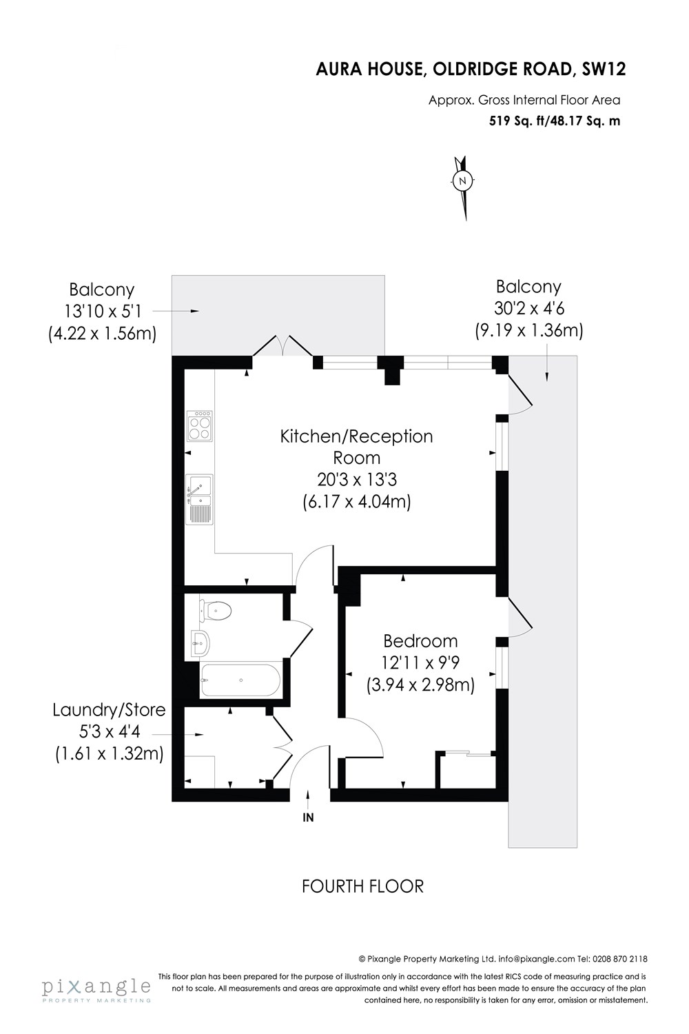 53, Flat 18, Oldridge Road, London floorplan