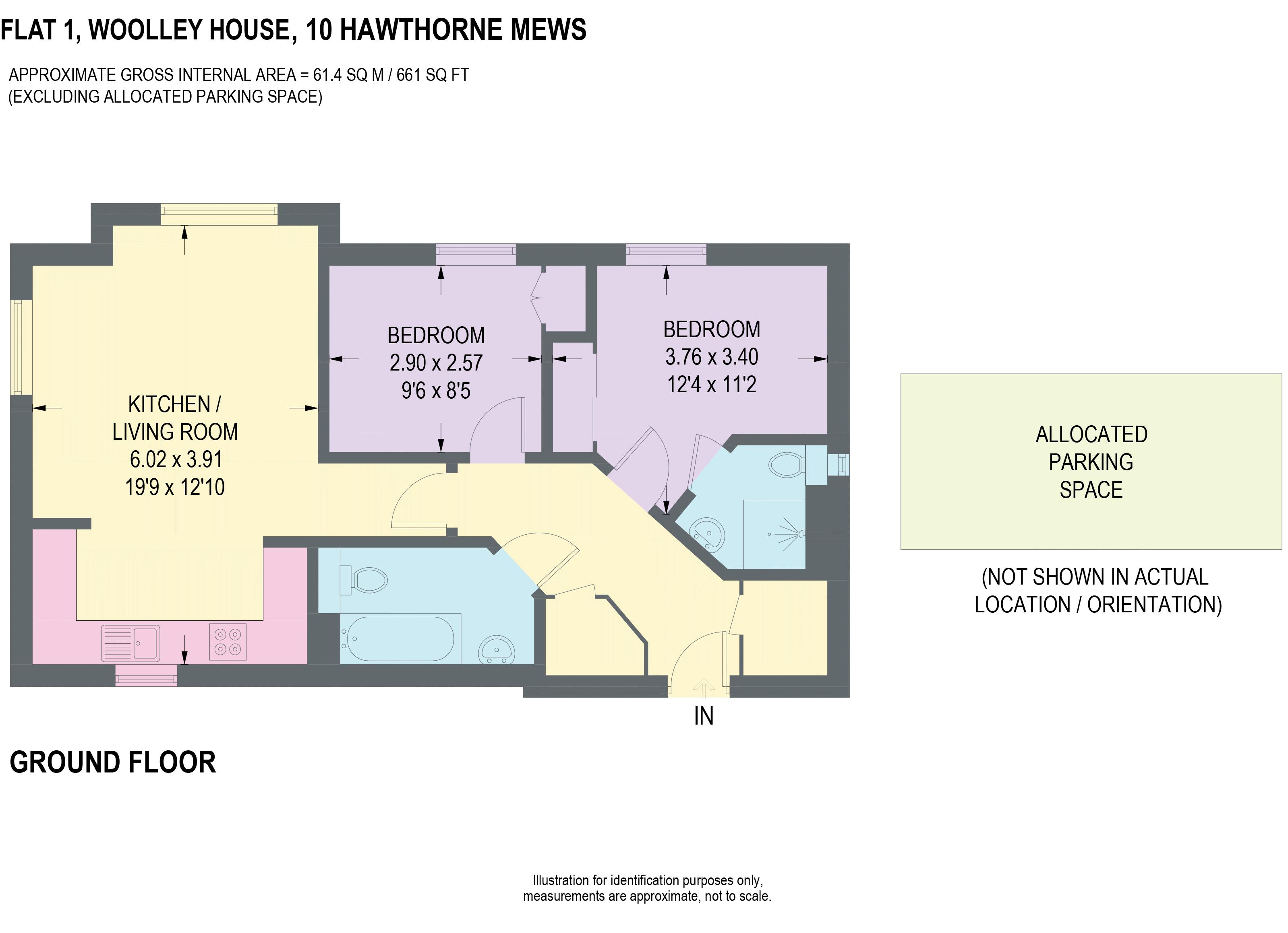 Flat 1 Woolly House, 10 Hawthorne Mews, Sheffield floorplan