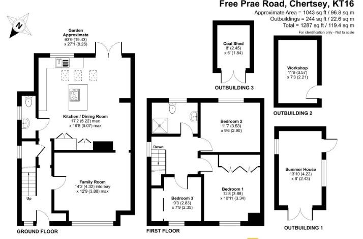 12, Free Prae Road, Chertsey floorplan