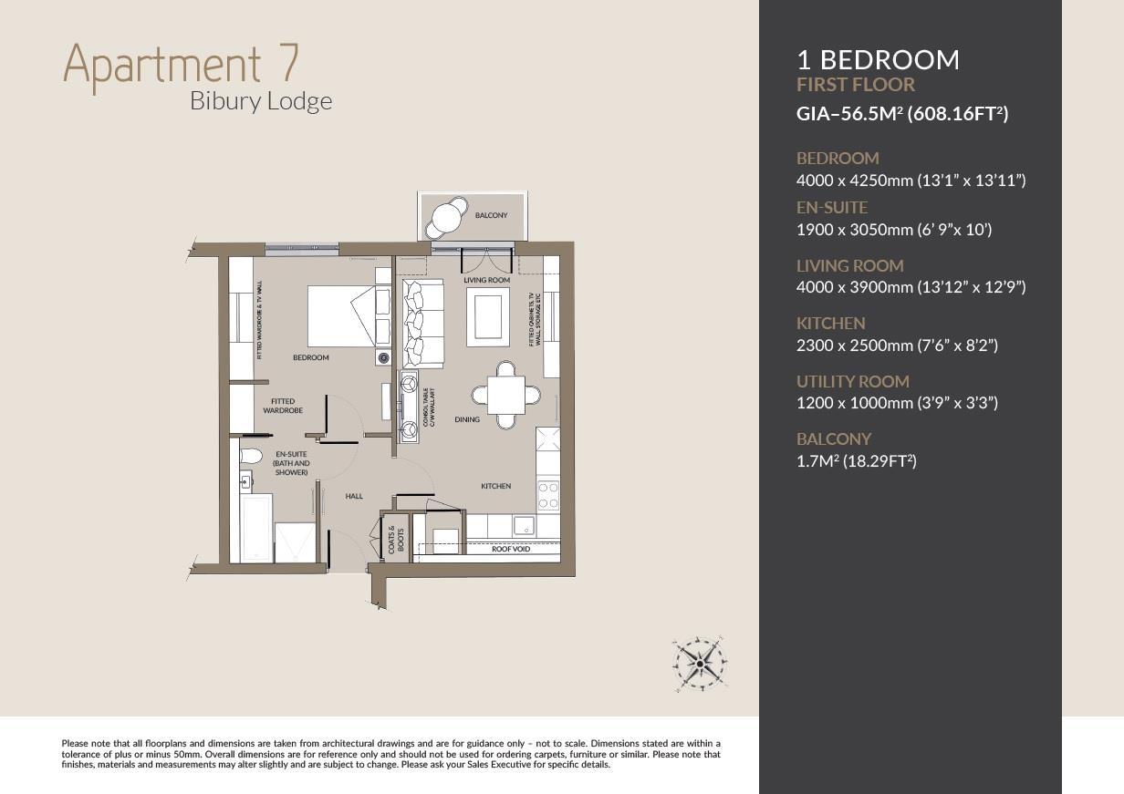 1 Bedrooms Flat for sale in Bibury Lodge, Stratton Court, Cirencester GL7