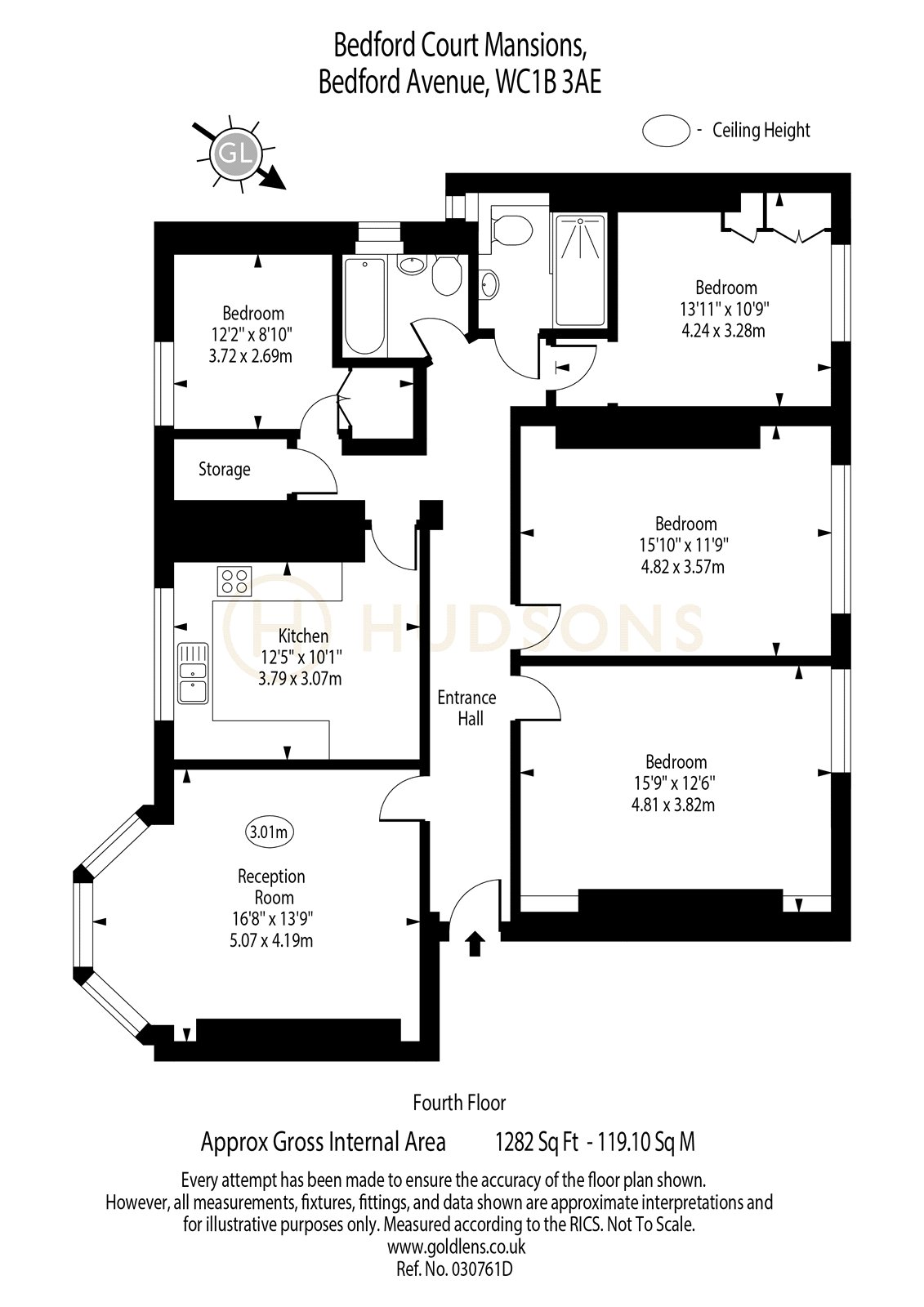 Flat 93, Bedford Court Mansions,, Bedford Avenue, London floorplan