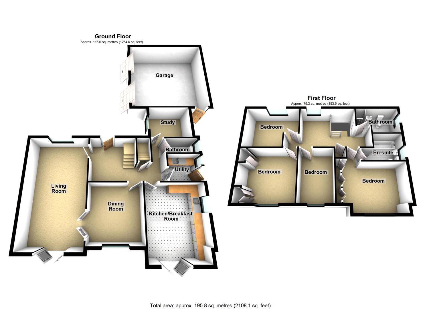 3,, Briar Close, Wrexham floorplan