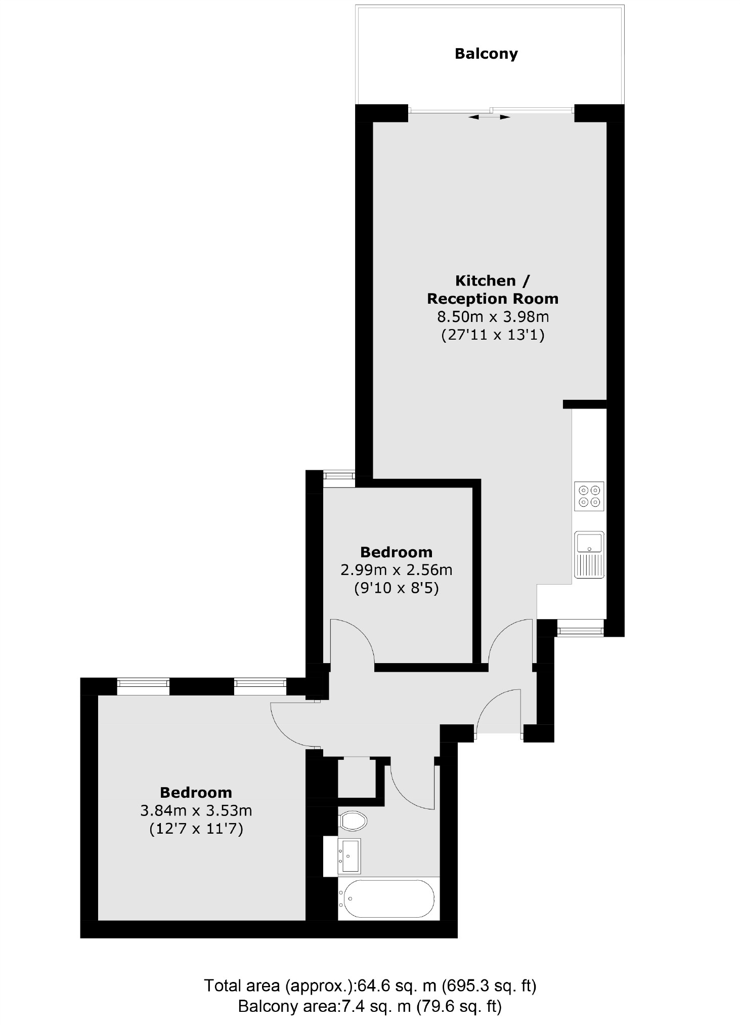 Flat 3, 68, Boston Road, London floorplan