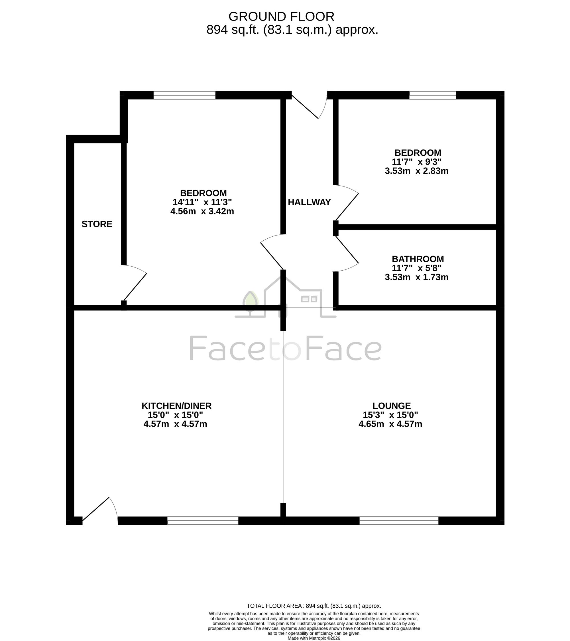 2a Clewer Place, Todmorden floorplan