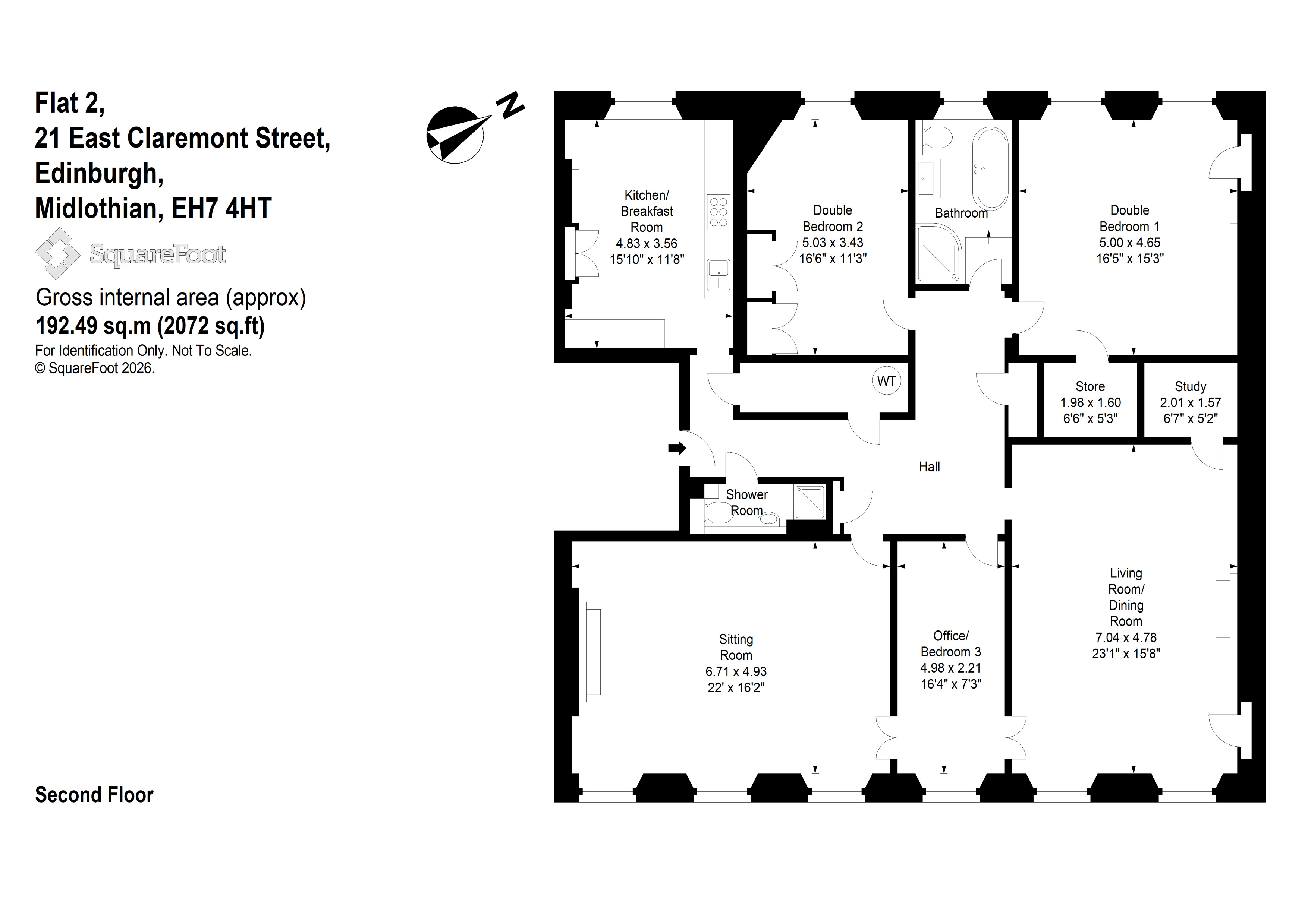 21/2, East Claremont Street, Edinburgh floorplan
