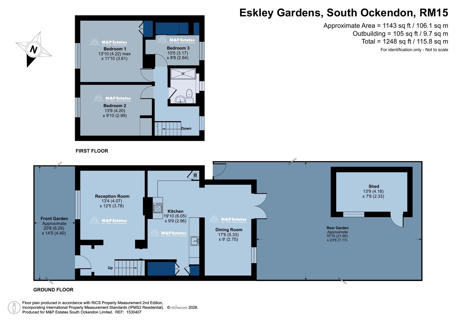 40 Eskley Gardens, South Ockendon, Essex floorplan
