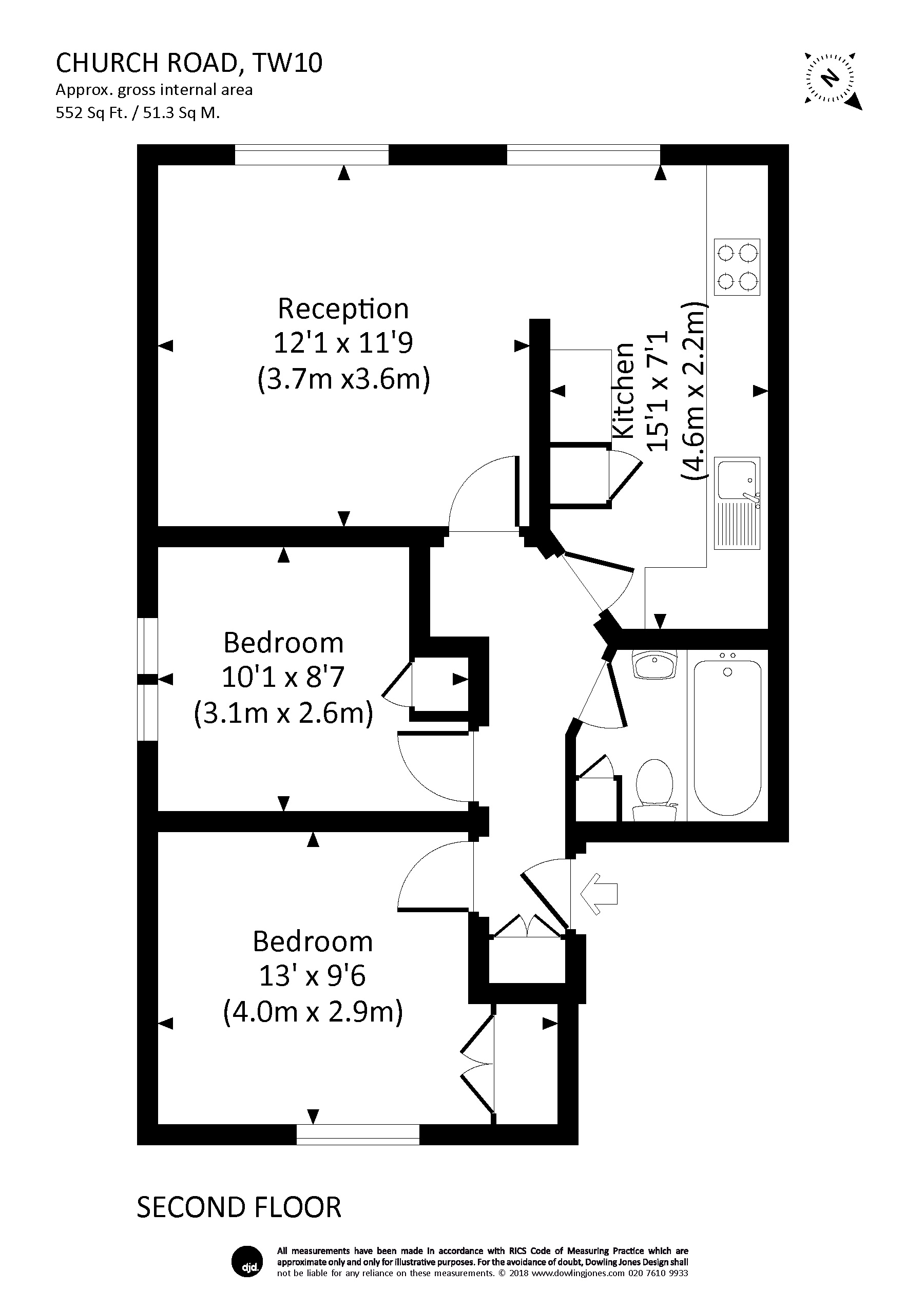 2 Bedrooms  to rent in Church Road, Richmond TW10