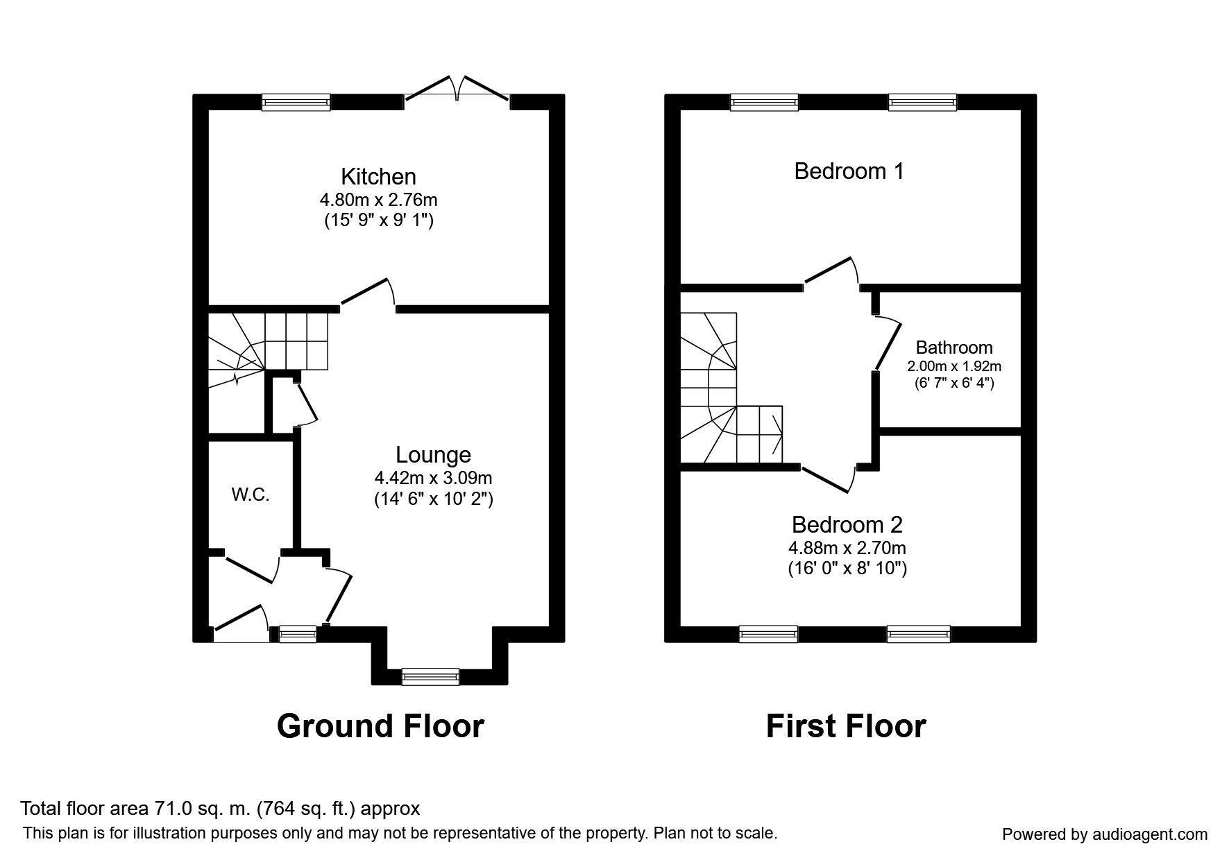 2 Bedrooms Terraced house to rent in Chadwick Close, Rednal, Birmingham B45