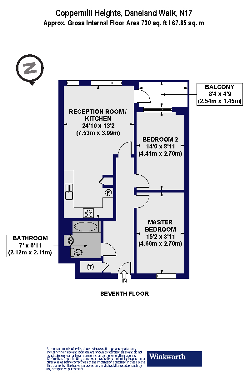 Flat 150 Coppermill Heights, 2, Daneland Walk, London floorplan