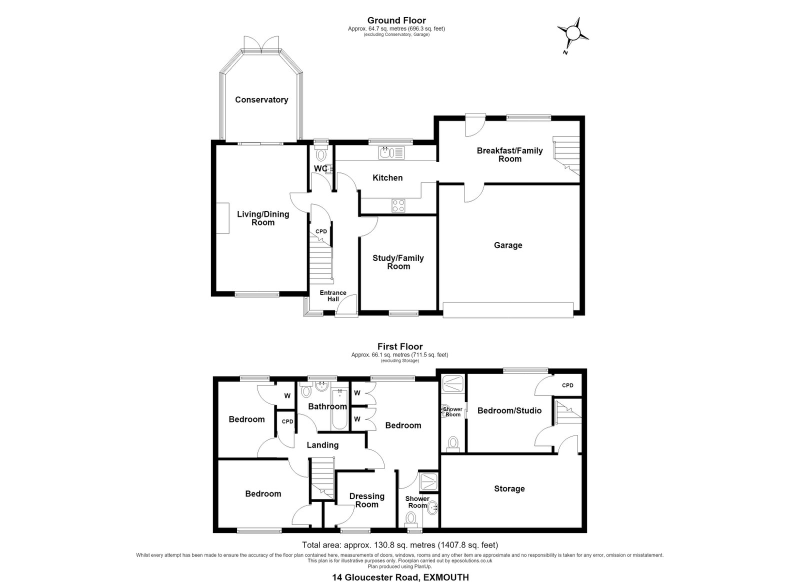14, Gloucester Road, Exmouth floorplan