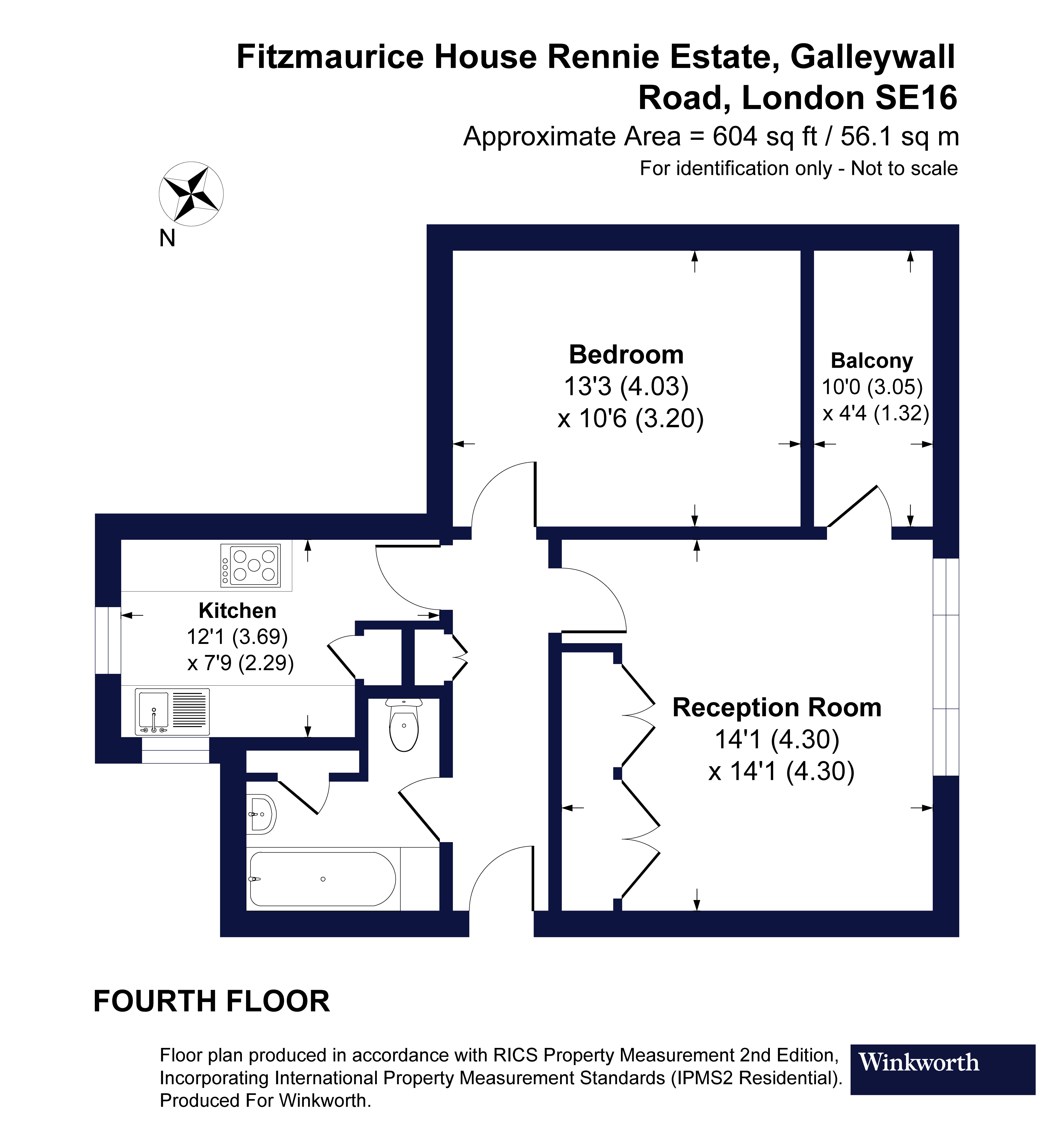 Flat 25, Fitzmaurice House,, Rennie Estate, London floorplan