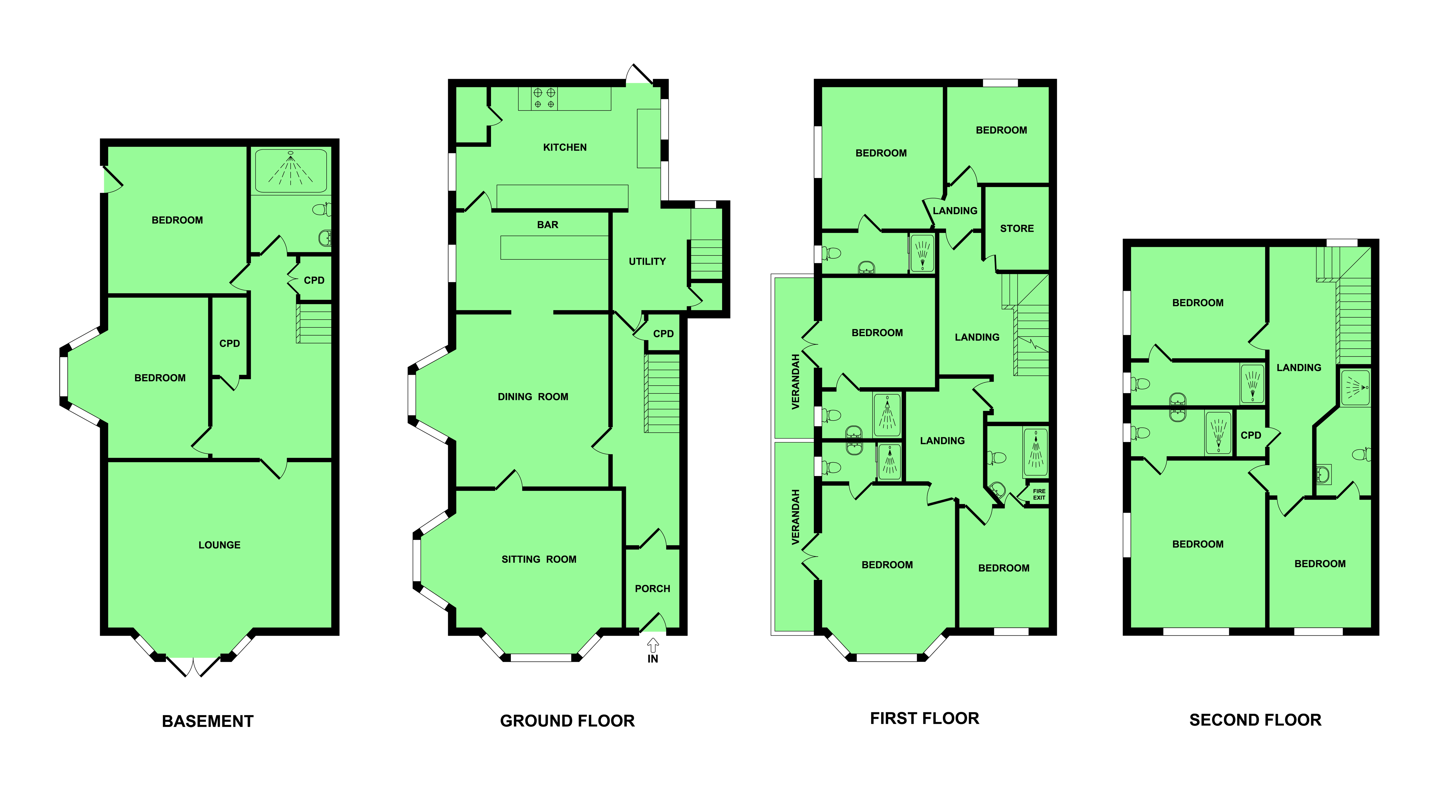 Chequers Guest House, 27, Nelson Road South, Great Yarmouth floorplan