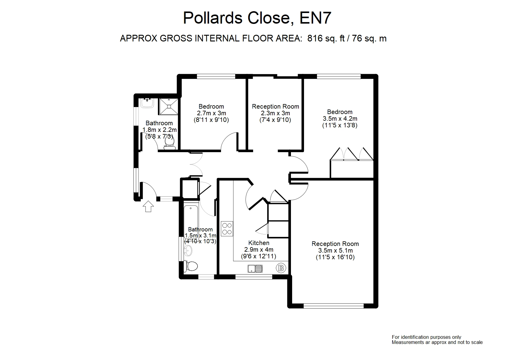 3 bed semidetached bungalow for sale in Pollards Close, Goffs Oak
