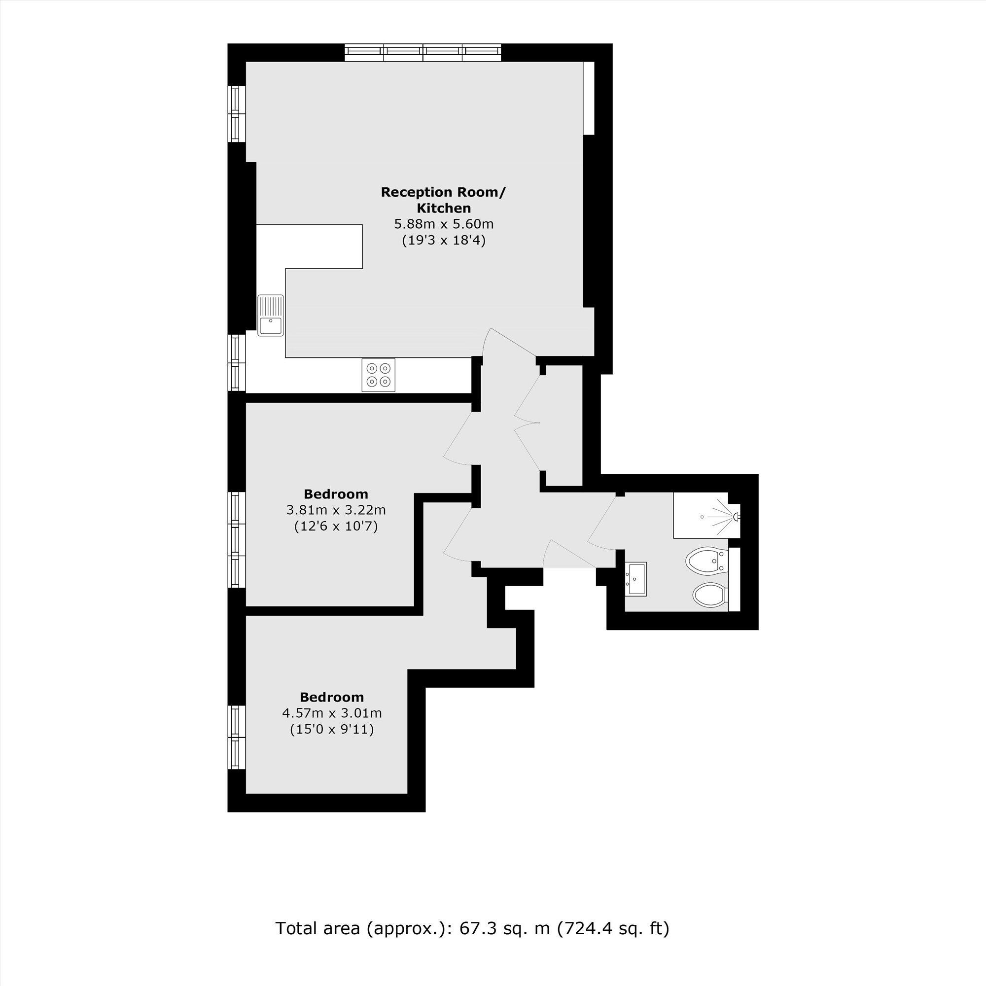 Flat 7, 22, Three Pigeons House, High Street, London floorplan