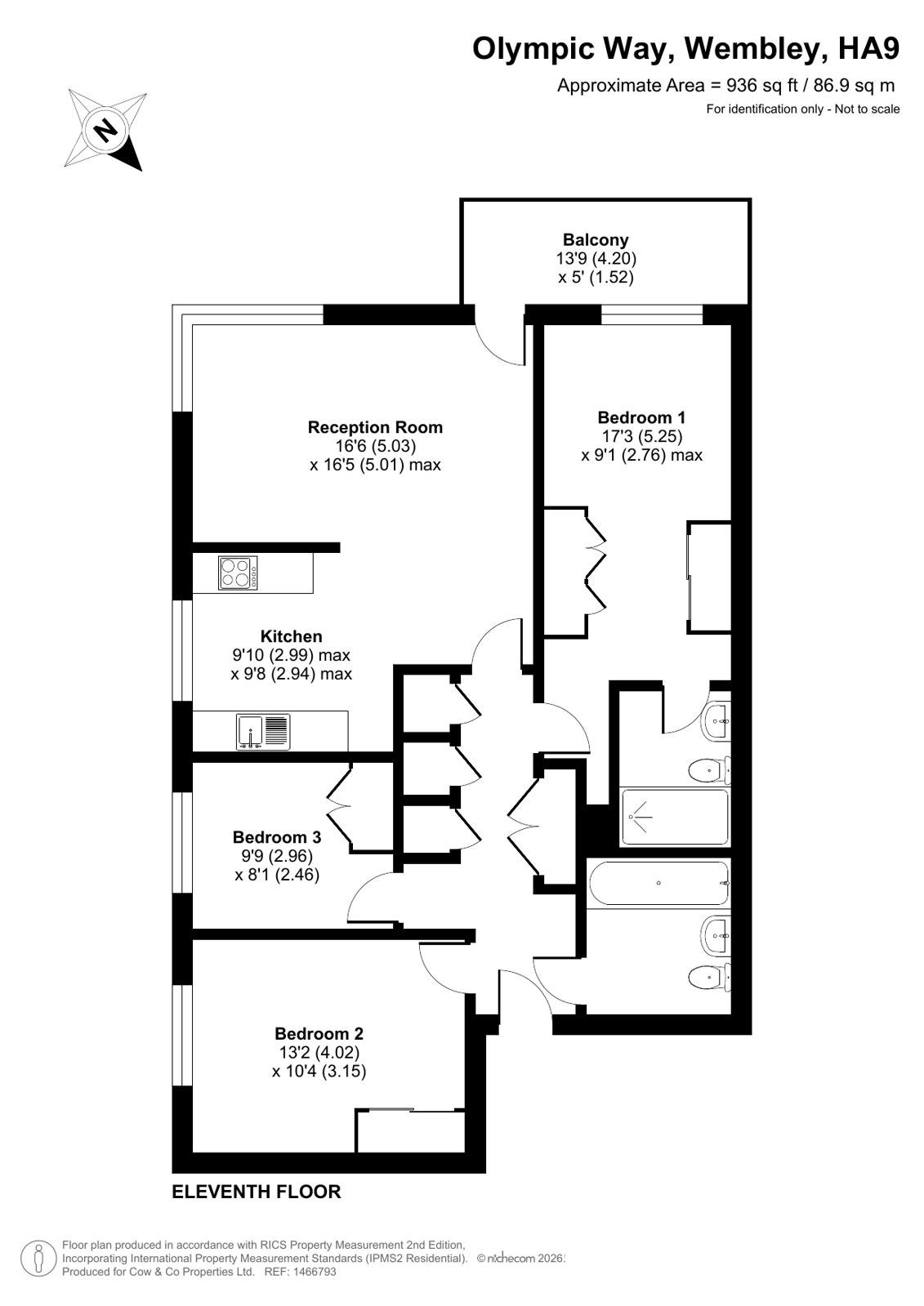 Flat 47, Marathon House, 33, Olympic Way, Wembley floorplan