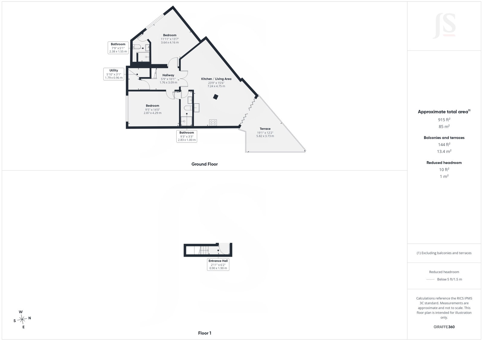Flat 1, 10, Brighton floorplan