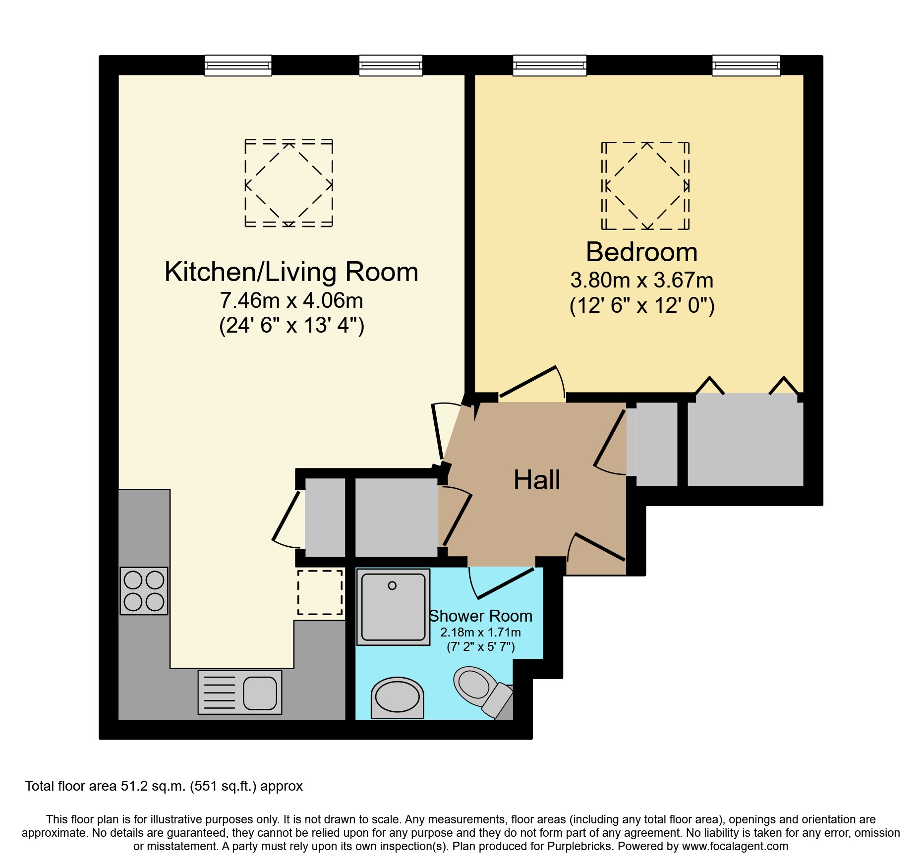 Flat 20/Beaufoy House, 1 Regents Bridge Gardens, Vauxhall floorplan