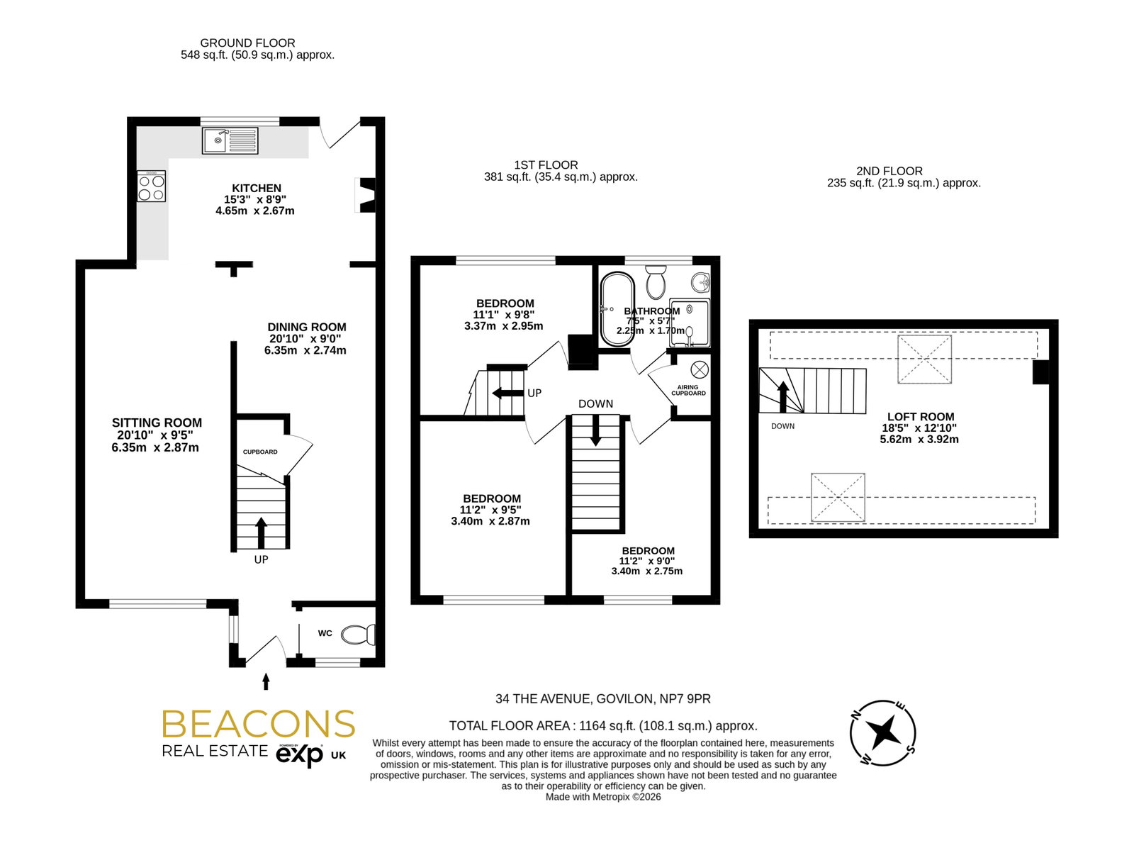 34, The Avenue, Abergavenny floorplan
