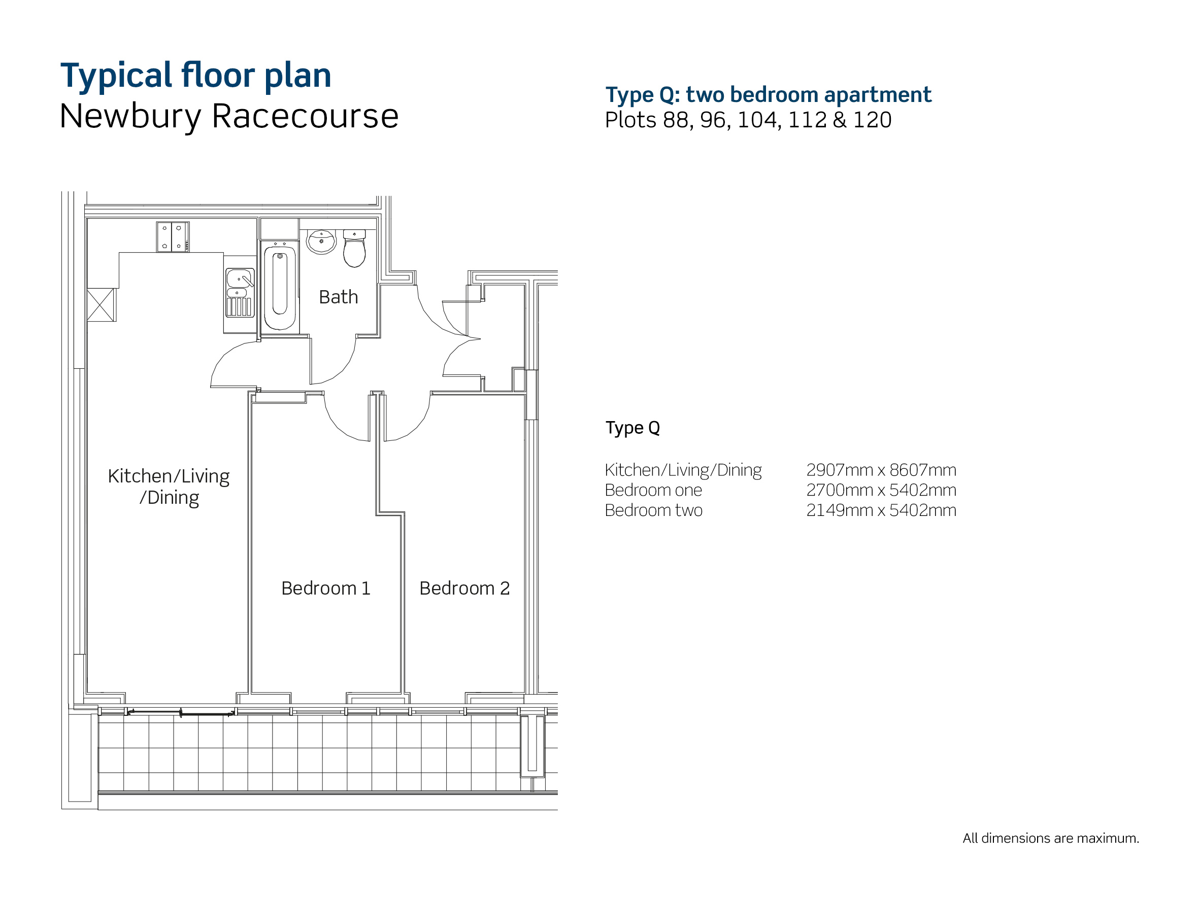 2 Bedrooms Flat for sale in Plot 96 Newbury Racecourse, Selkirk Hosue, Kingman Way, Newbury, Berkshire RG14