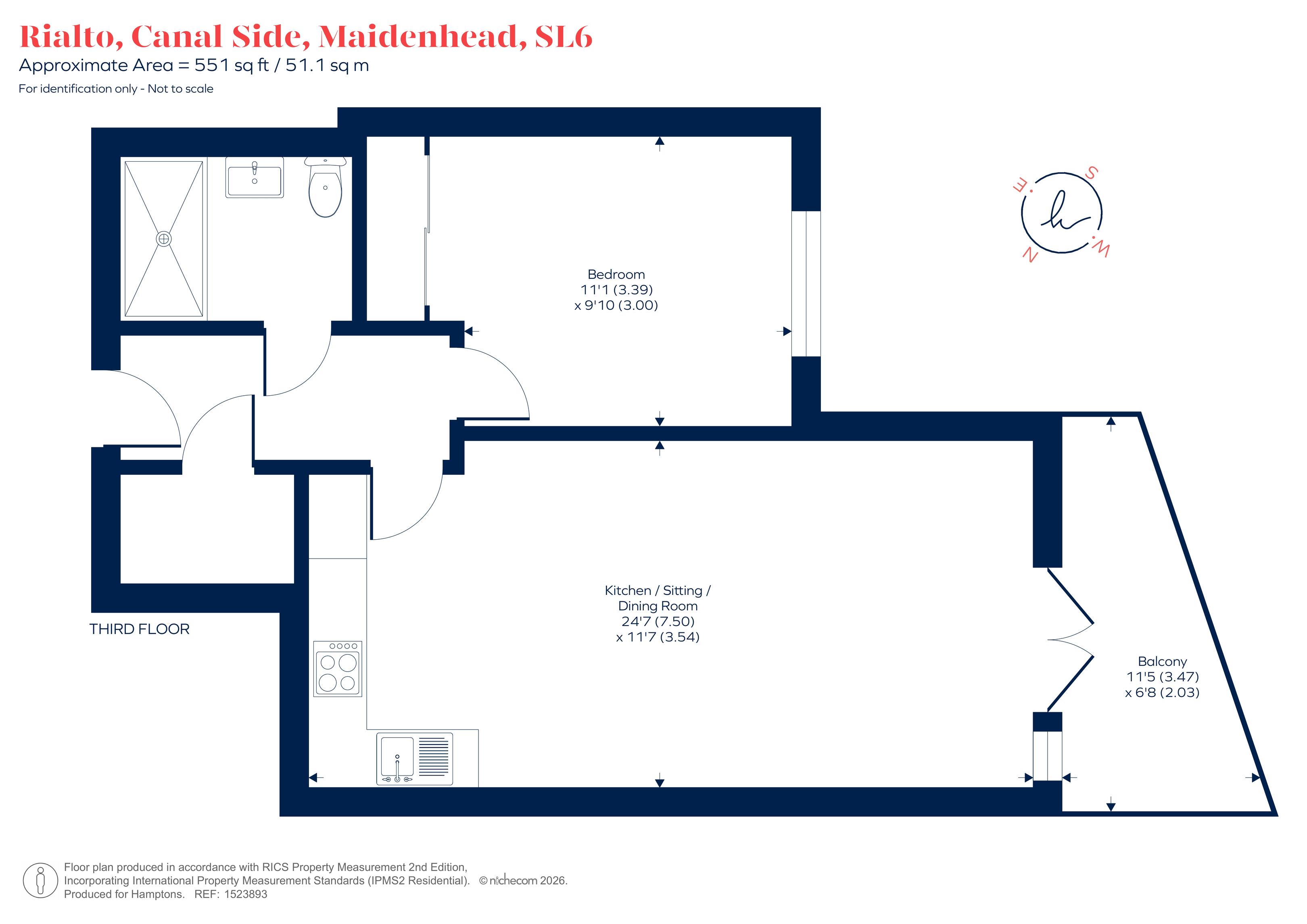 Apartment 23, Rialto, Canal Side, Maidenhead floorplan