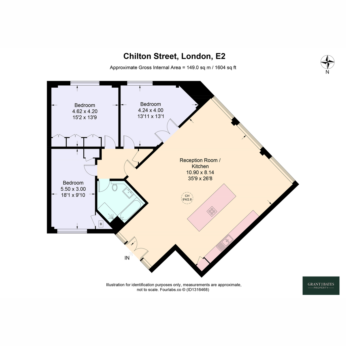 Flat Flat 4, 59, Chilton Street, London floorplan