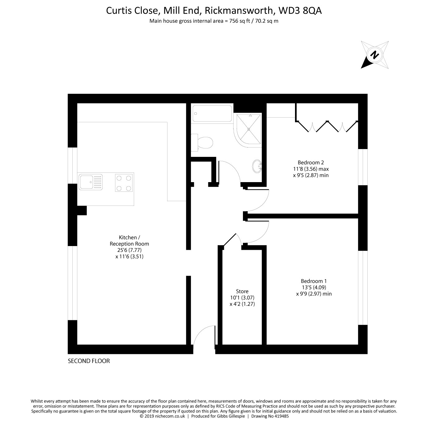 2 Bedrooms Flat for sale in Curtis Close, Mill End, Rickmansworth, Hertfordshire WD3