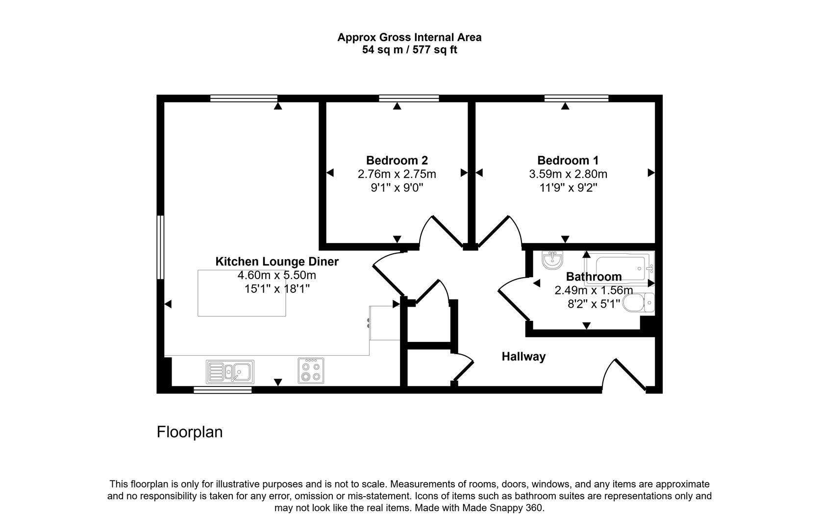 Flat 11, 25, Swan Crescent, Newport floorplan