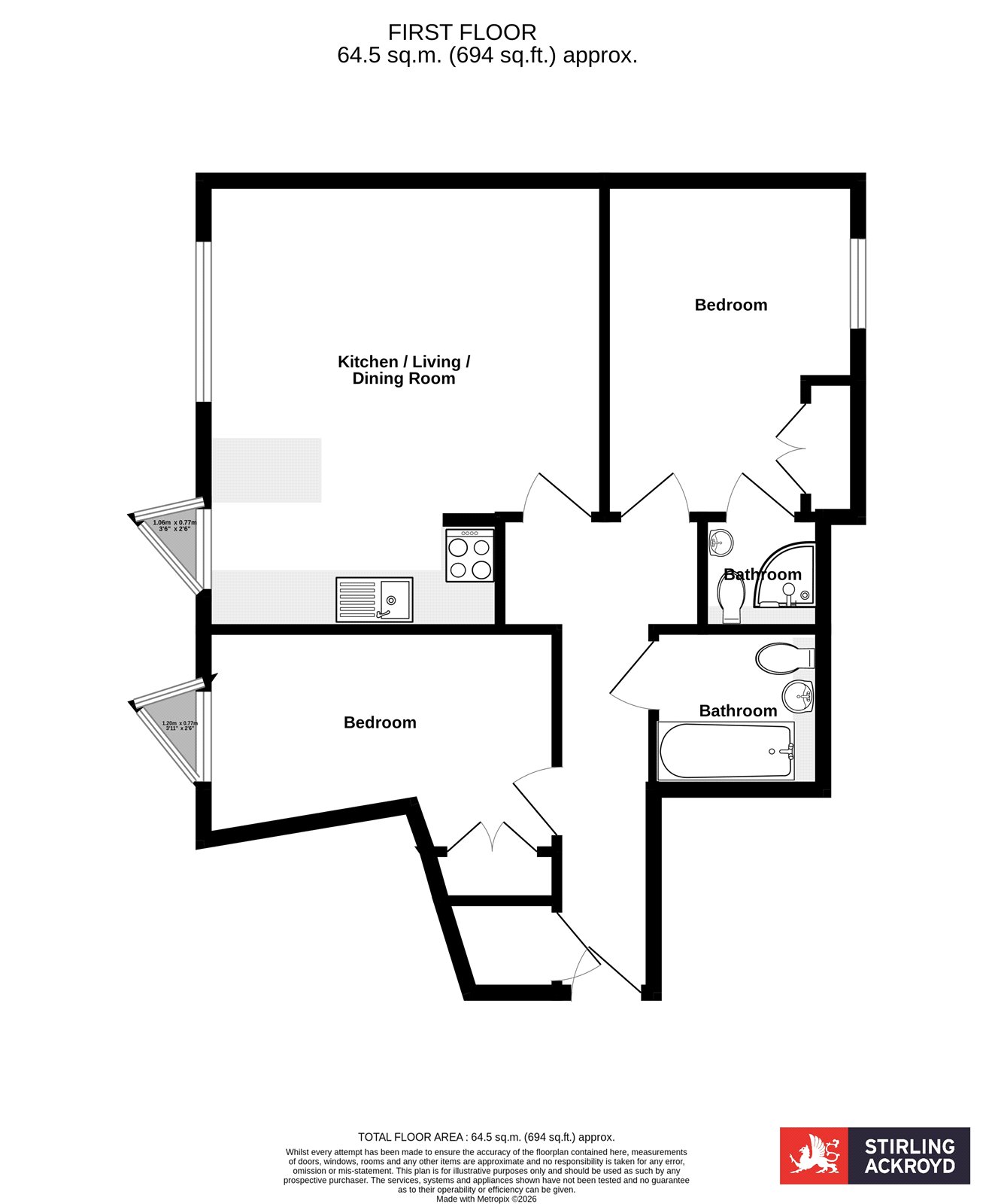 Flat 2, 30-36, Stamford Road, London floorplan